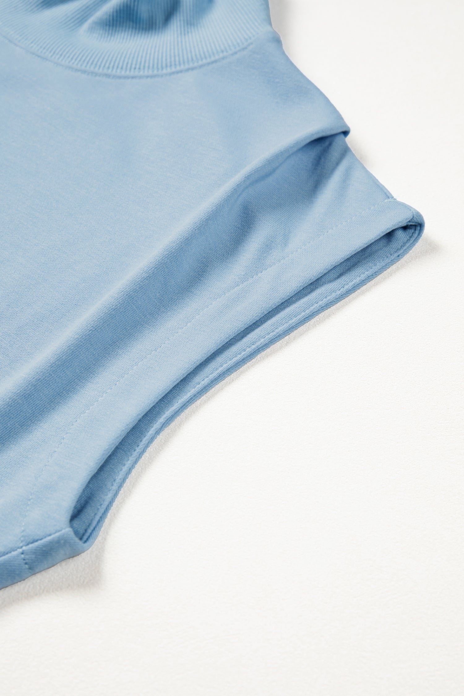 Myosotis Solid Color High Neck Cap Sleeve Loose Top-Tops/Tops & Tees-[Adult]-[Female]-2022 Online Blue Zone Planet