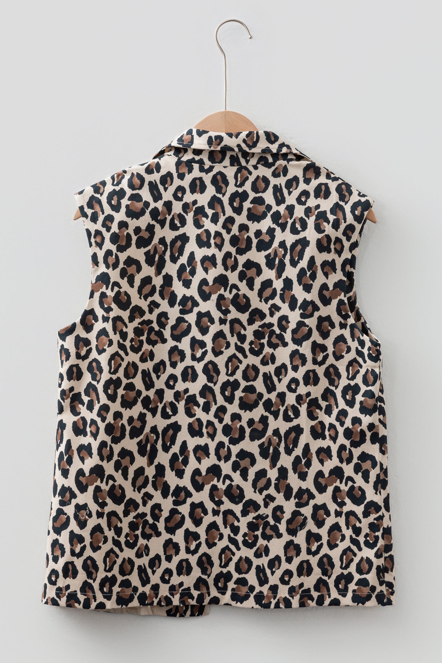 Brown Leopard Open Front Jacket Vest-Outerwear/Vests-[Adult]-[Female]-2022 Online Blue Zone Planet