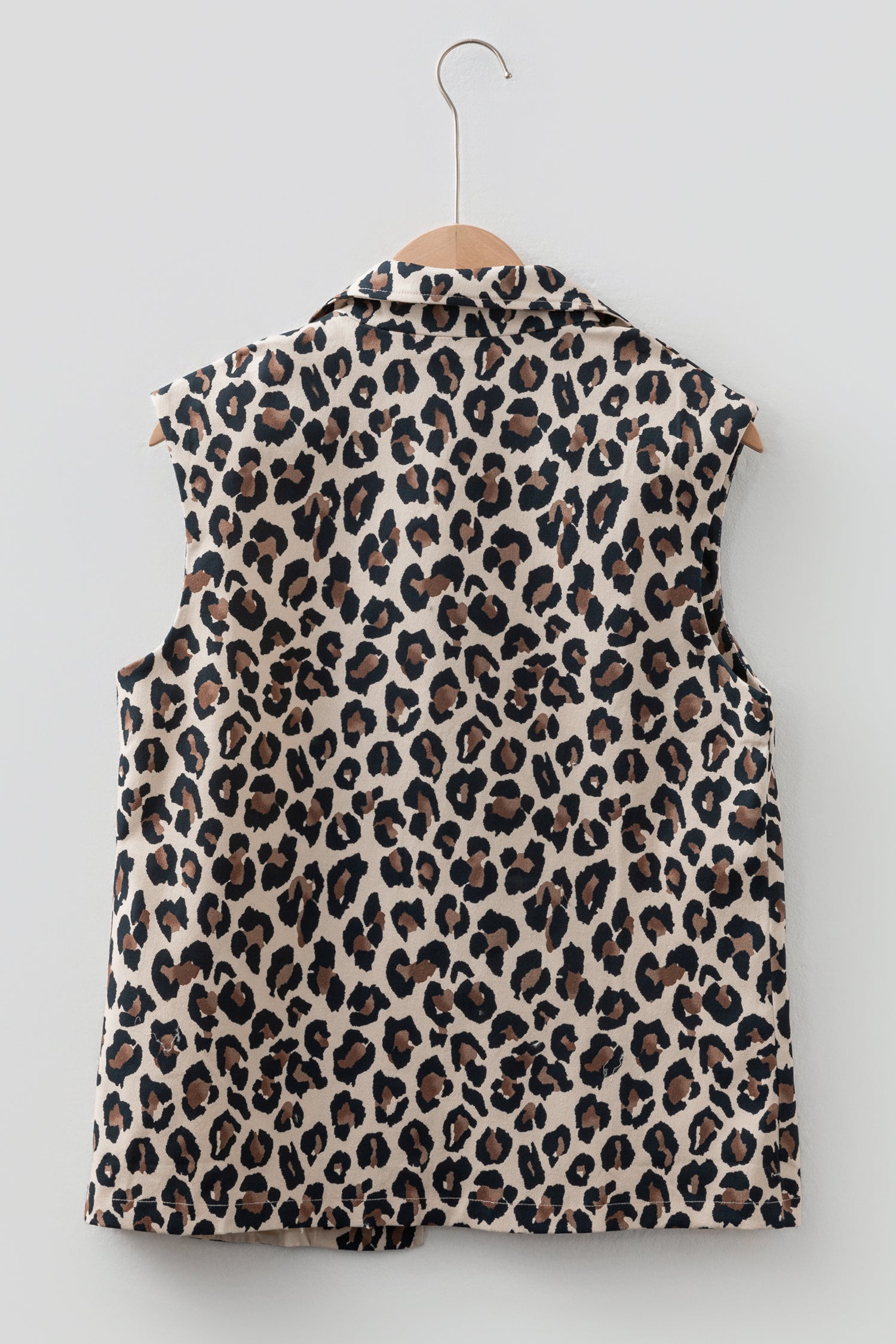 Brown Leopard Open Front Jacket Vest-Outerwear/Vests-[Adult]-[Female]-2022 Online Blue Zone Planet