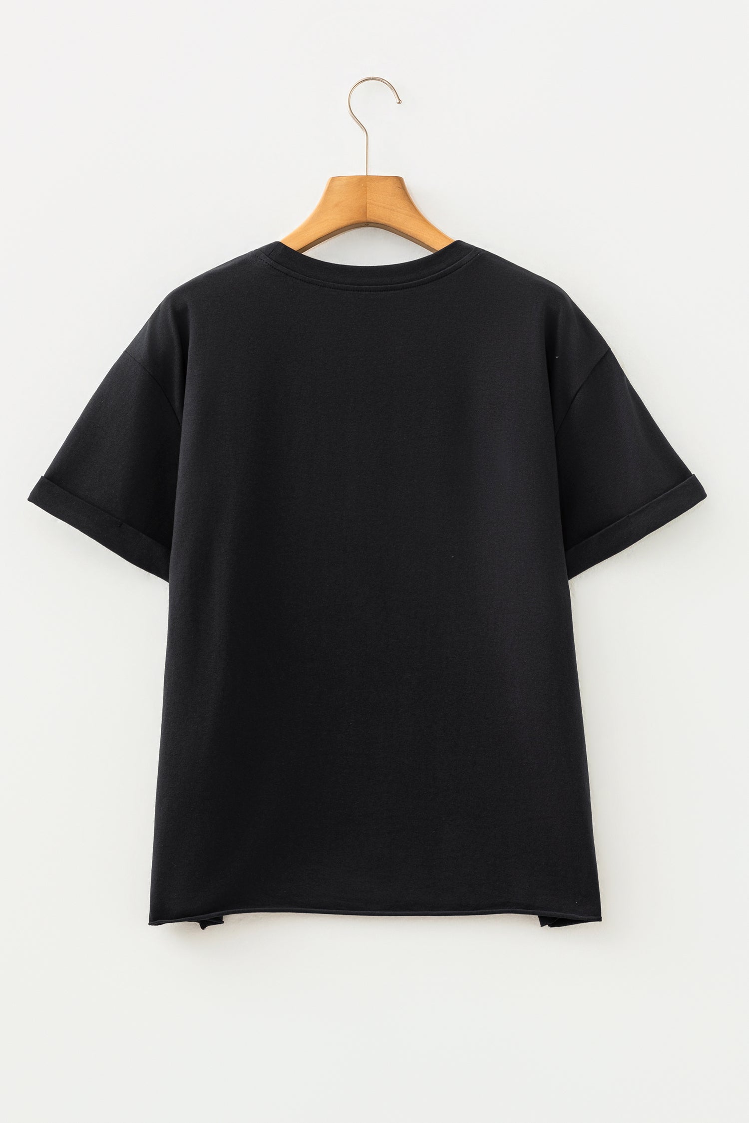 Black Camo Print Game Day Tee Short Sleeve Round Neck Casual T Shirt-Tops/Tops & Tees-[Adult]-[Female]-2022 Online Blue Zone Planet