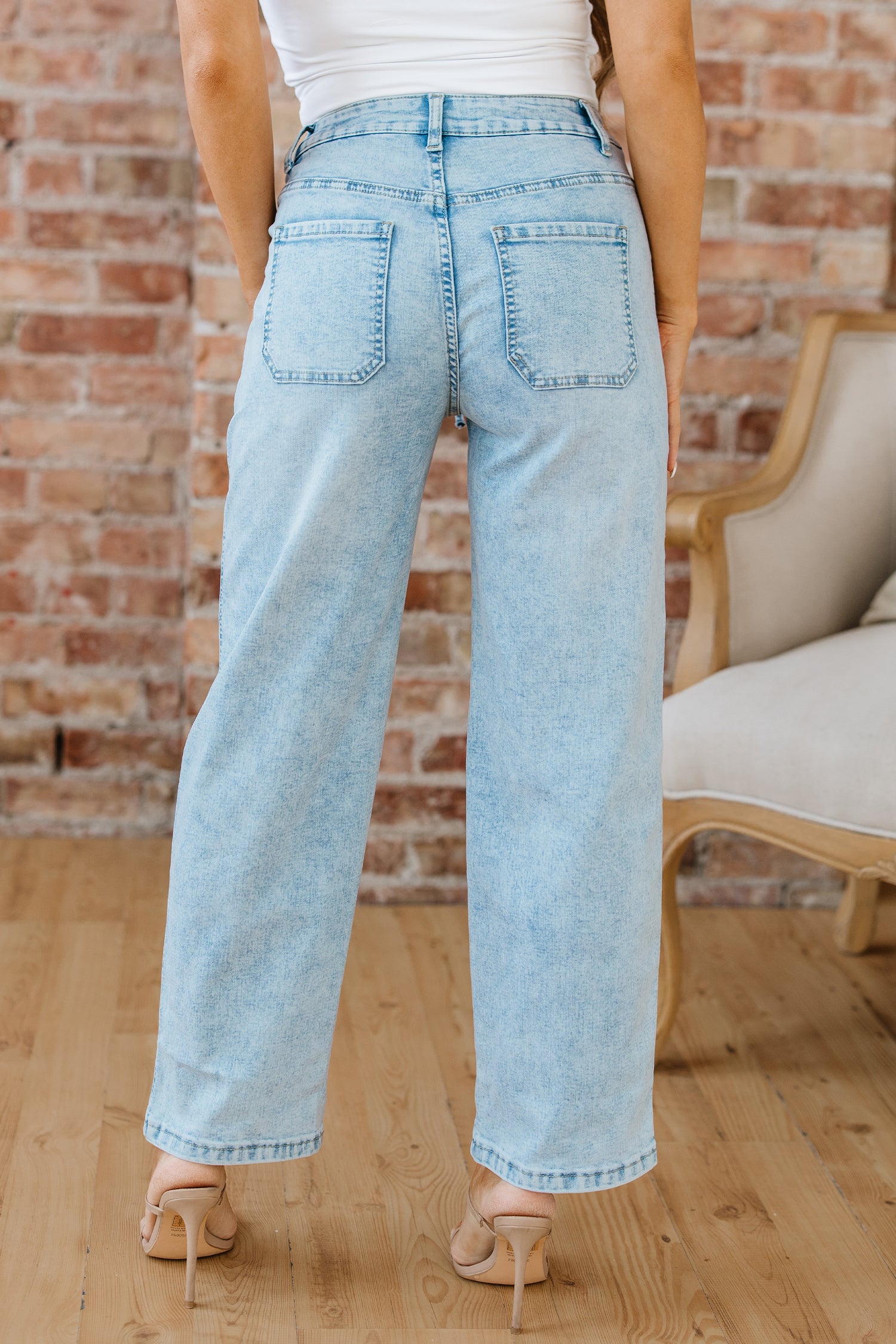 Myosotis Exposed Stitch Detail Drawstring Barrel Jeans-Bottoms/Jeans-[Adult]-[Female]-2022 Online Blue Zone Planet