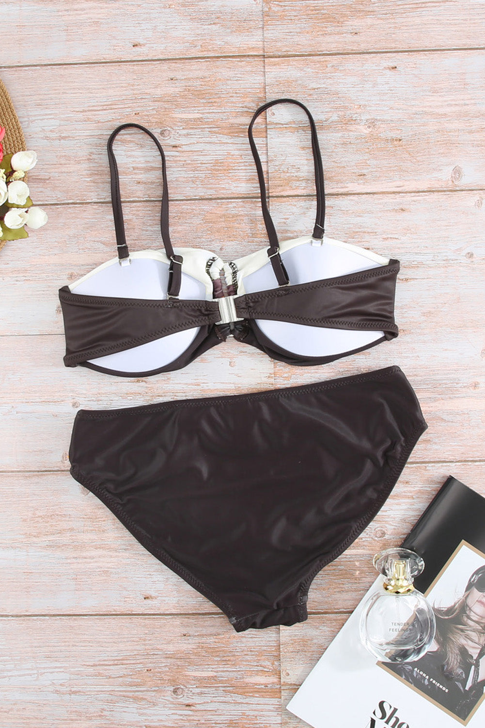 Brown Gradient Color Block Push Up Bikini Set-Bikini Sets-[Adult]-[Female]-2022 Online Blue Zone Planet