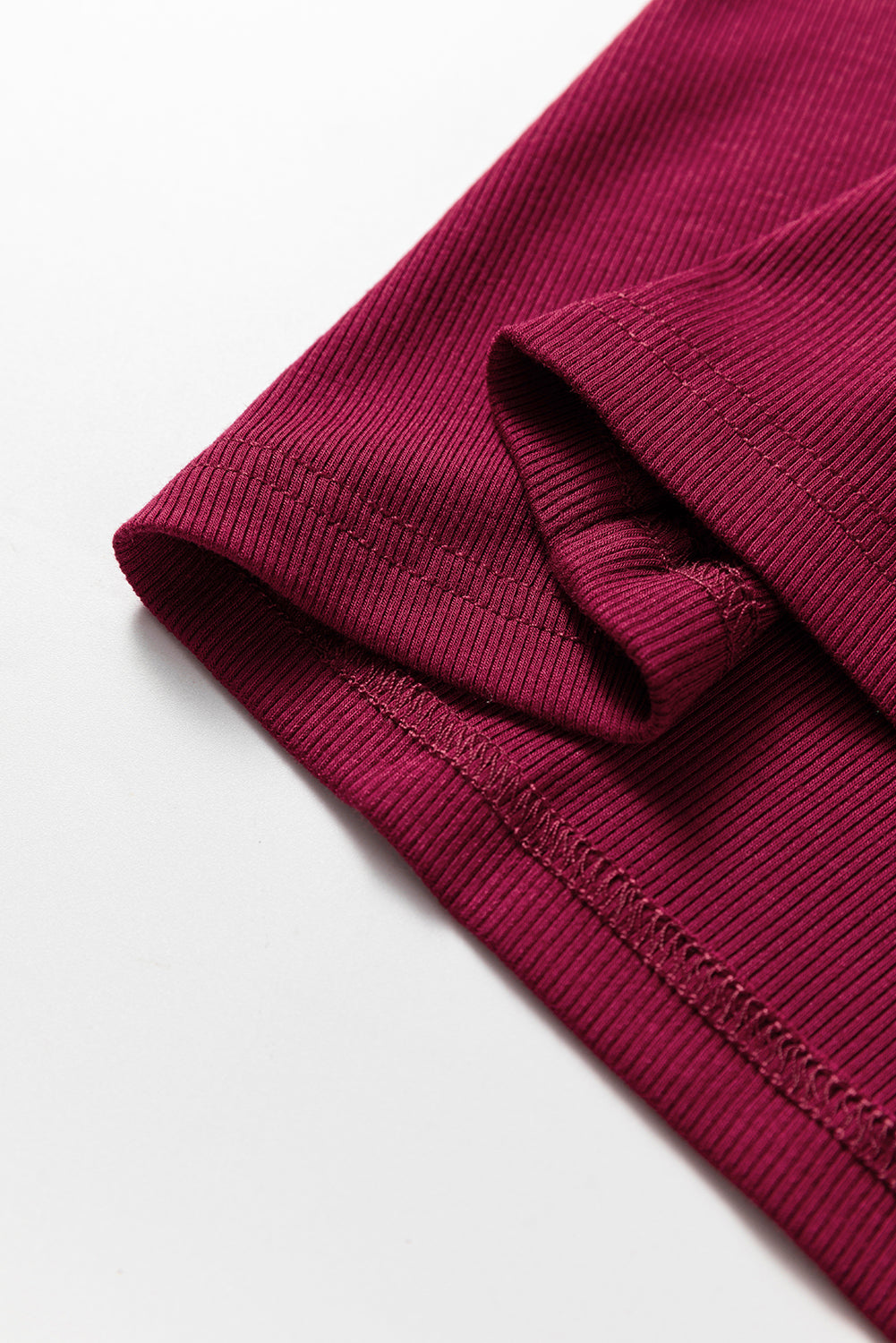 Wild Ginger Contrast Floral Sleeve Solid Ribbed Body Patchwork Long Sleeve Top-Tops/Long Sleeve Tops-[Adult]-[Female]-2022 Online Blue Zone Planet