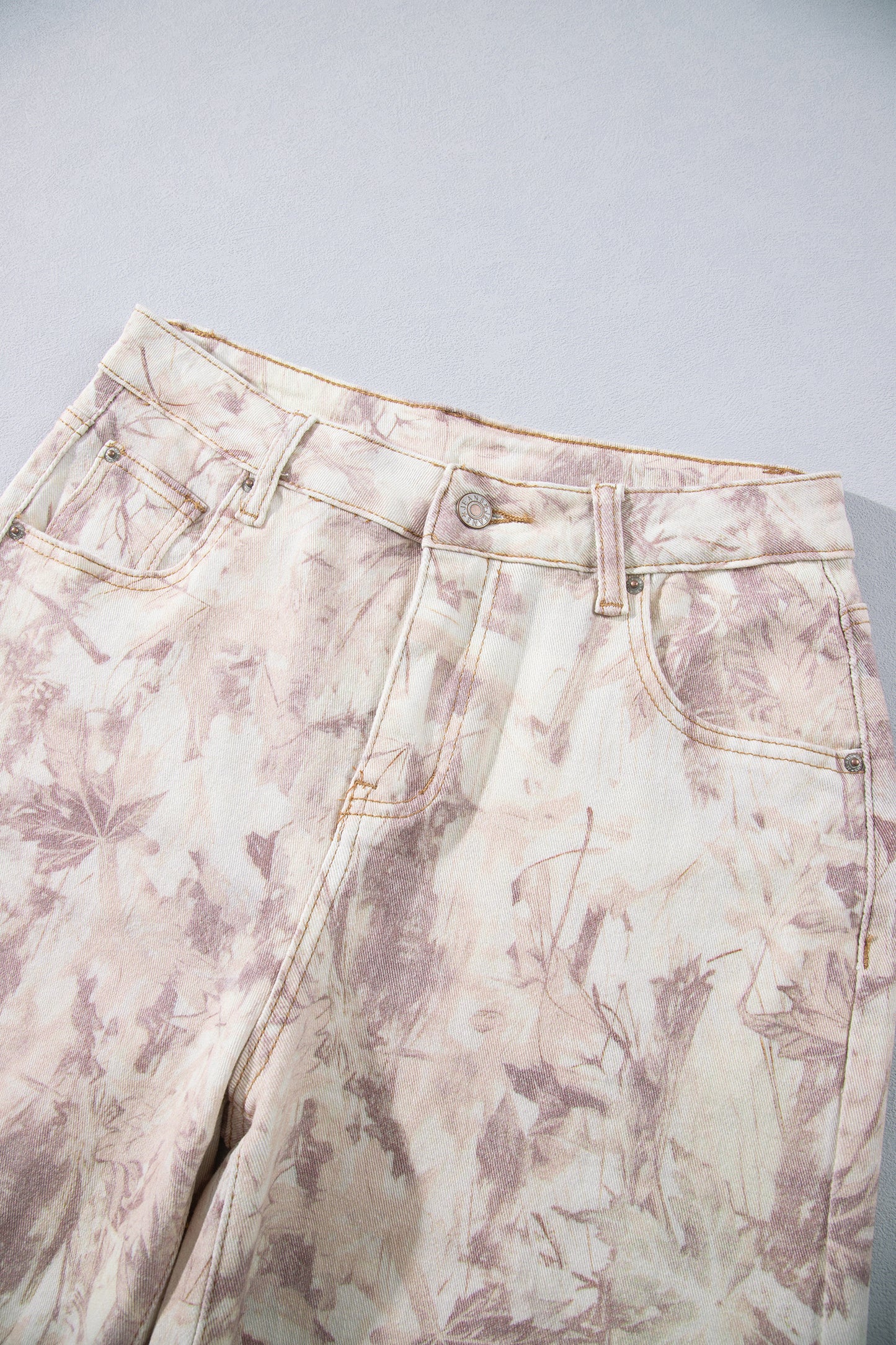 Khaki Woodland Camo Tummy Control Denim Wide Leg Jeans-Bottoms/Jeans-[Adult]-[Female]-2022 Online Blue Zone Planet