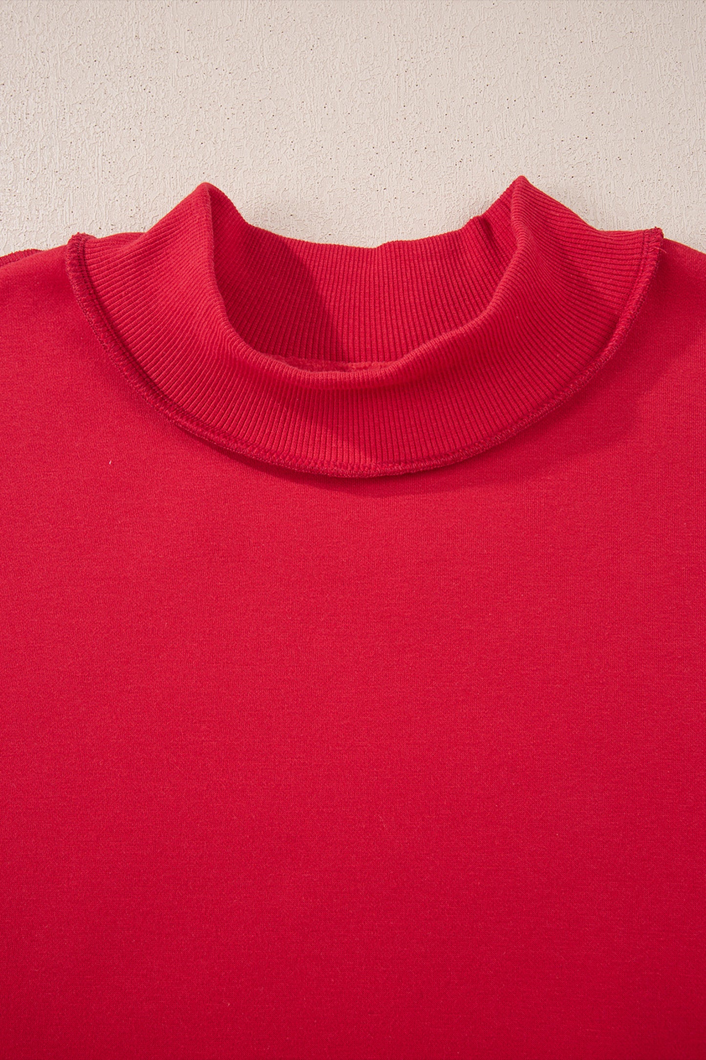 Racing Red Oversize Drop Shoulder Reversible Mock Neck Sweatshirt-Tops/Sweatshirts & Hoodies-[Adult]-[Female]-2022 Online Blue Zone Planet