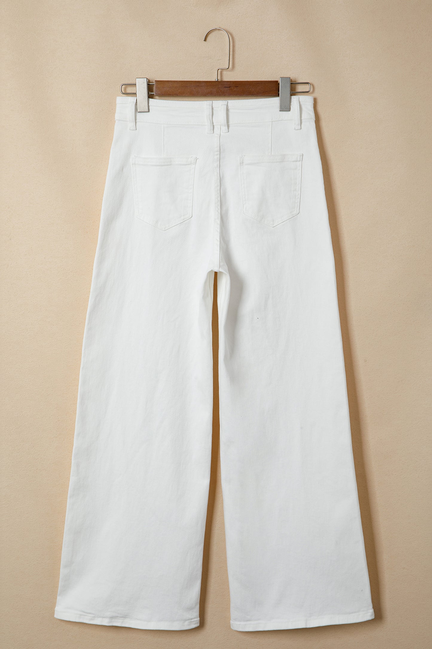 White Solid Color Loose Casual Jeans-Bottoms/Jeans-[Adult]-[Female]-2022 Online Blue Zone Planet