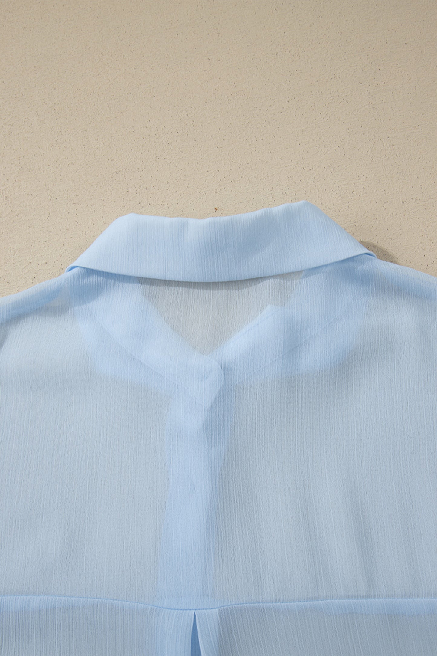 Beau Blue Sheer Tunic Shirt Drawstring Shorts 2pcs Swim Cover Up-Swimwear/Beach Cover-ups-[Adult]-[Female]-2022 Online Blue Zone Planet