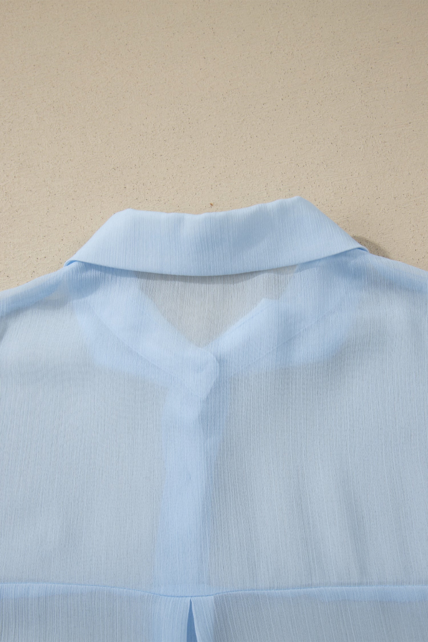 Beau Blue Sheer Tunic Shirt Drawstring Shorts 2pcs Swim Cover Up-Swimwear/Beach Cover-ups-[Adult]-[Female]-2022 Online Blue Zone Planet