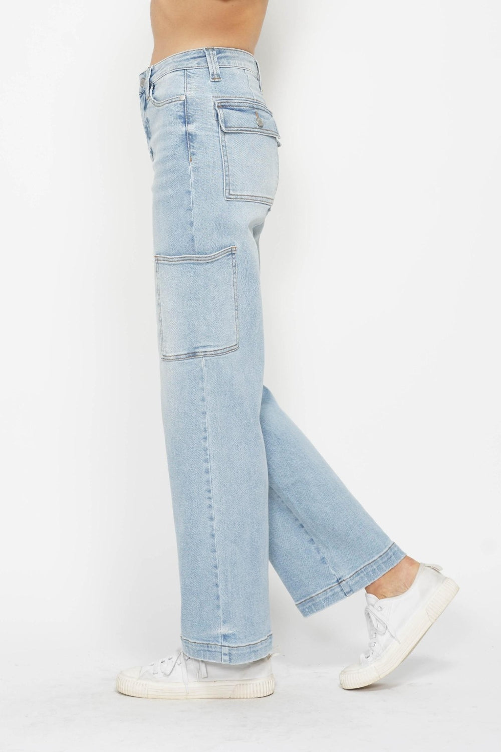 Blue Zone Planet | Judy Blue Full Size High Waist Straight Cargo Jeans-TOPS / DRESSES-[Adult]-[Female]-2022 Online Blue Zone Planet