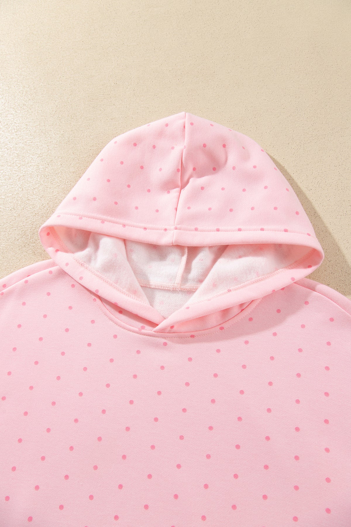Pink Polka Dot Printed Oversized Hoodie Casual Shorts 2pcs Set-Tops / Dresses-[Adult]-[Female]-2022 Online Blue Zone Planet