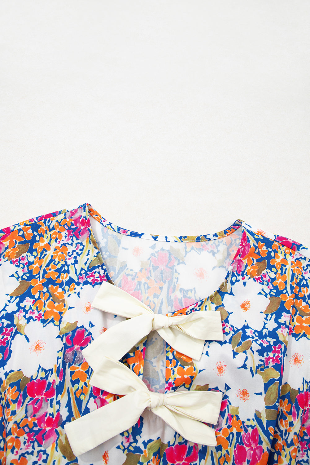 Rose Green Floral Print Bow Applique Slit Sleeveless Peplum Blouse-Tops/Blouses & Shirts-[Adult]-[Female]-2022 Online Blue Zone Planet