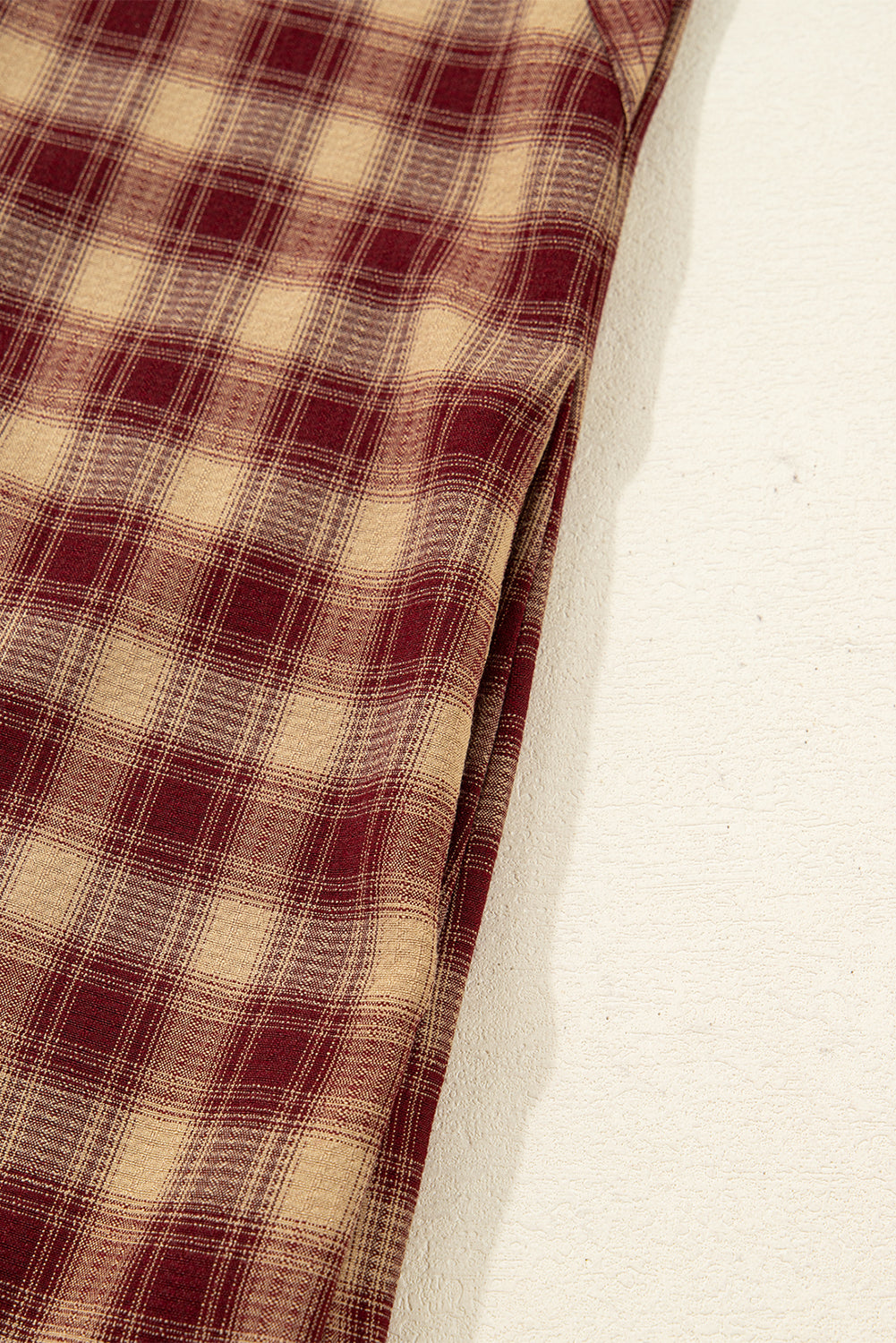 Red Plaid Print Ruffled Long Sleeve Patchwork Hem Mini Shirt Dress-TOPS / DRESSES-[Adult]-[Female]-2022 Online Blue Zone Planet