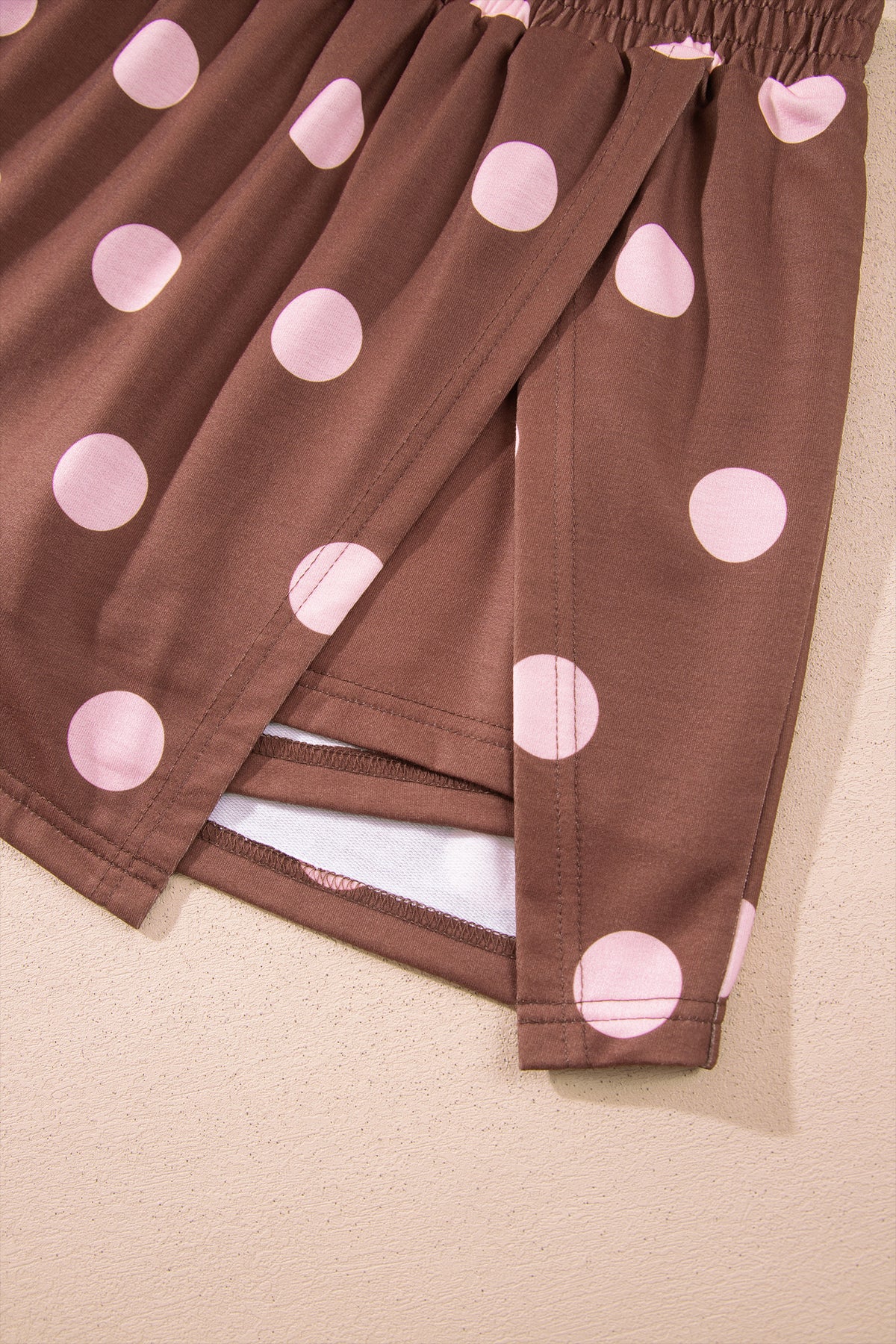 Brown Polka Dot Two Piece Set Long Sleeve Casual Skirt Set-Two Piece Sets/Two Piece Dresses-[Adult]-[Female]-2022 Online Blue Zone Planet