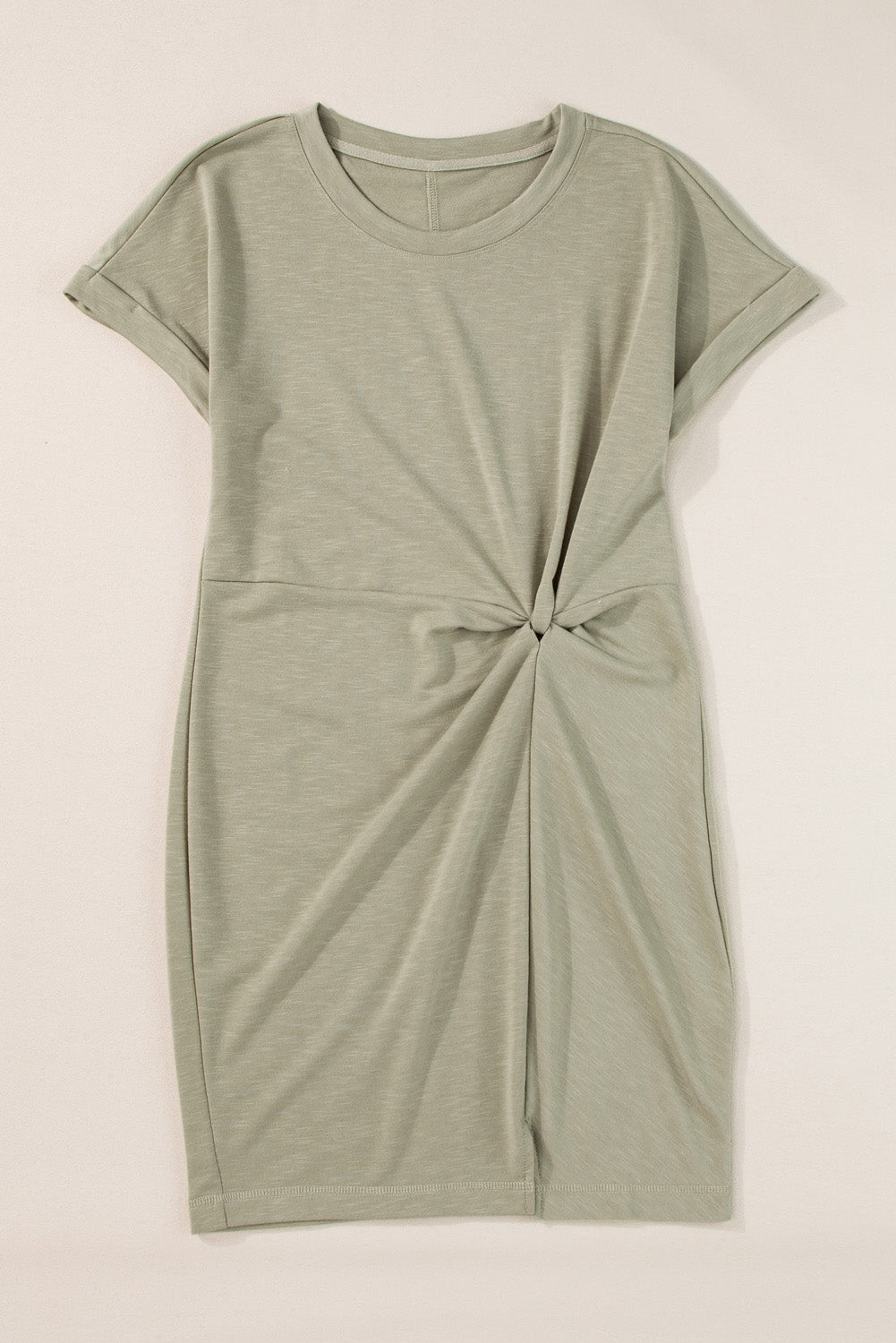 Laurel Green Folded Sleeve Twisted Mini T-Shirt Dress Blue Zone Planet