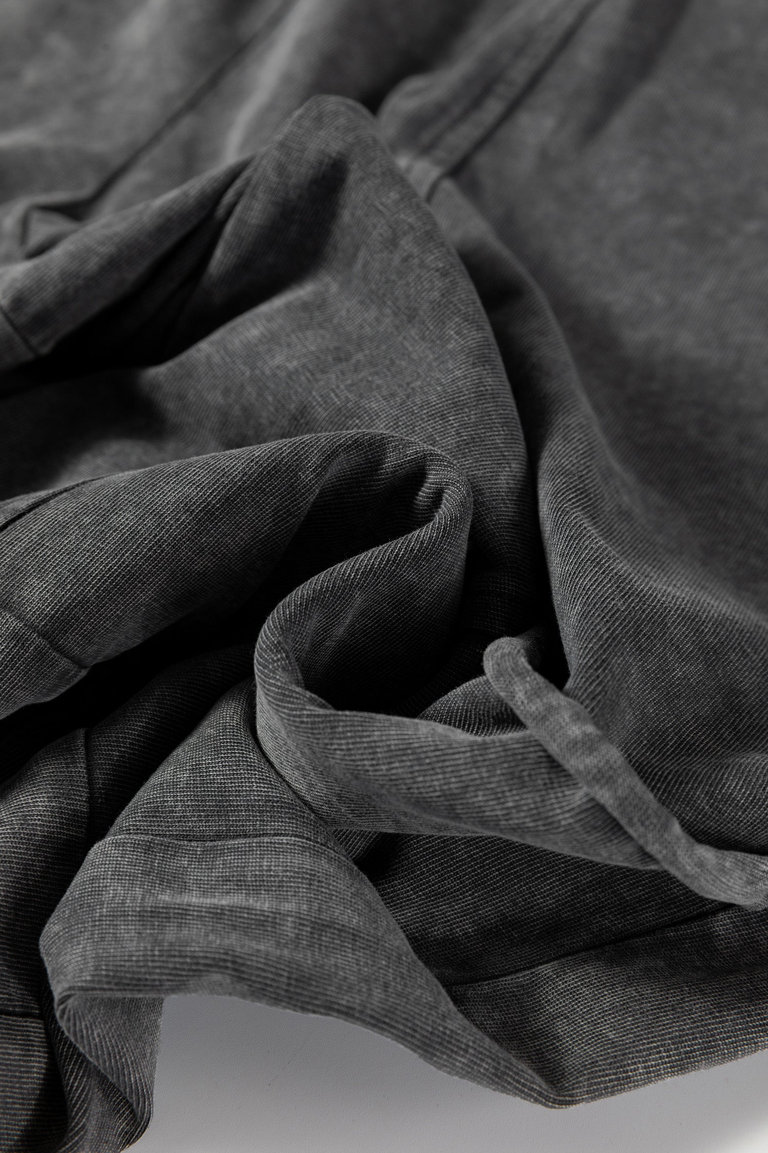 Medium Grey Mineral Wash Lace-Up High Waist Raw Hem Patched Pocket Pants-Bottoms/Pants & Culotte-[Adult]-[Female]-2022 Online Blue Zone Planet