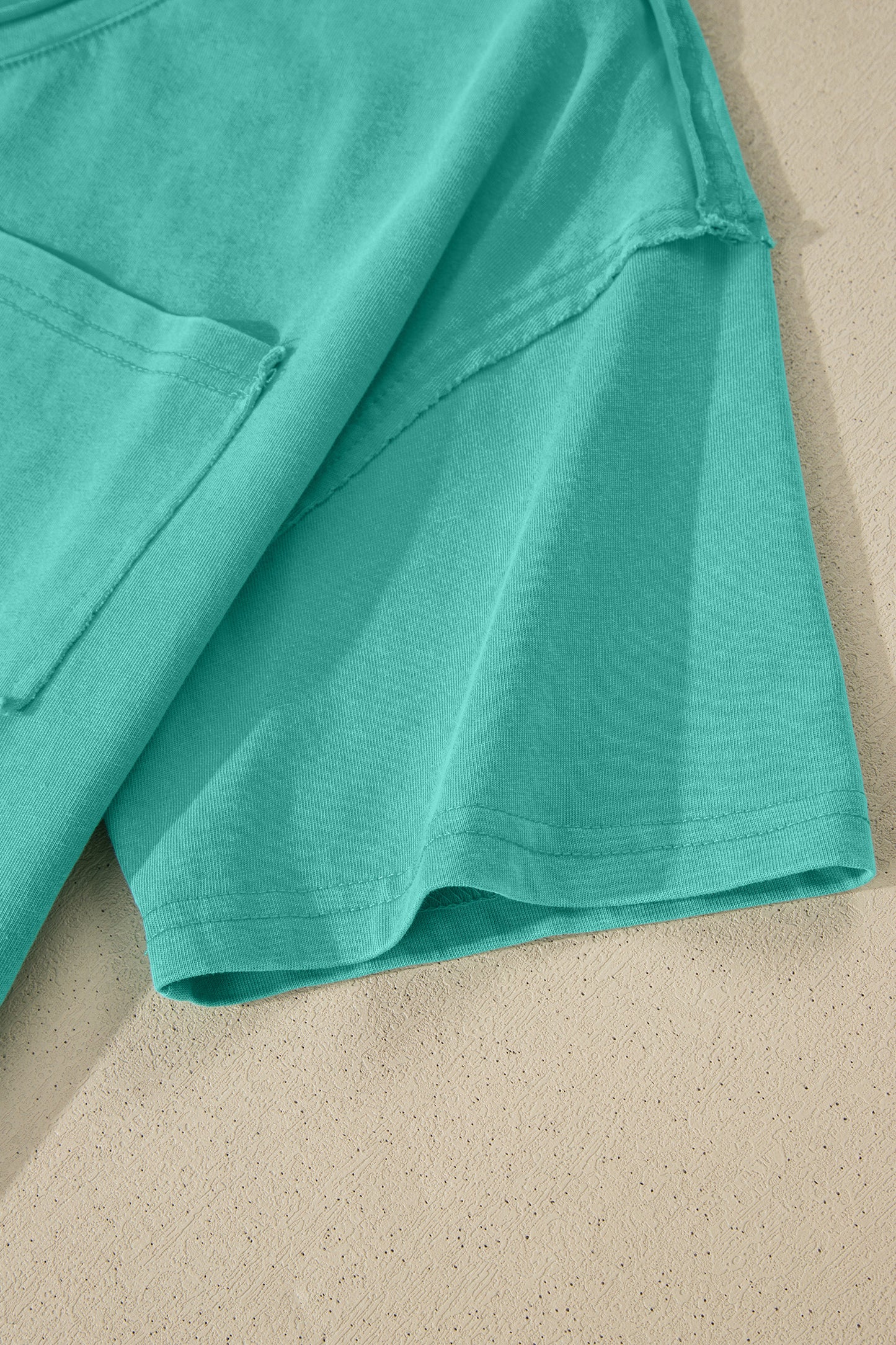 Mint Green Cotton Mineral Wash T Shirt-Tops/Tops & Tees-[Adult]-[Female]-2022 Online Blue Zone Planet