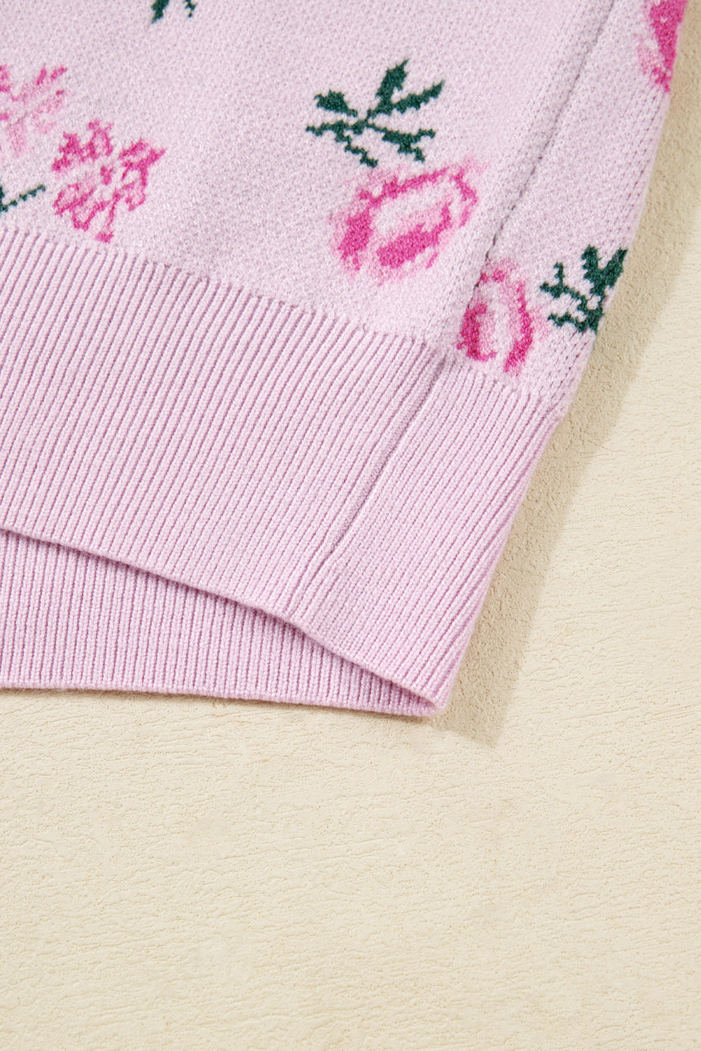 Delicacy Sweet Floral Print Drop Shoulder Cropped Sweater-TOPS / DRESSES-[Adult]-[Female]-2022 Online Blue Zone Planet