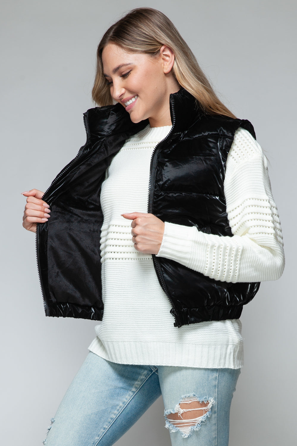 Snobbish Fine Fur Lining Quilted Vest-TOPS / DRESSES-[Adult]-[Female]-2022 Online Blue Zone Planet