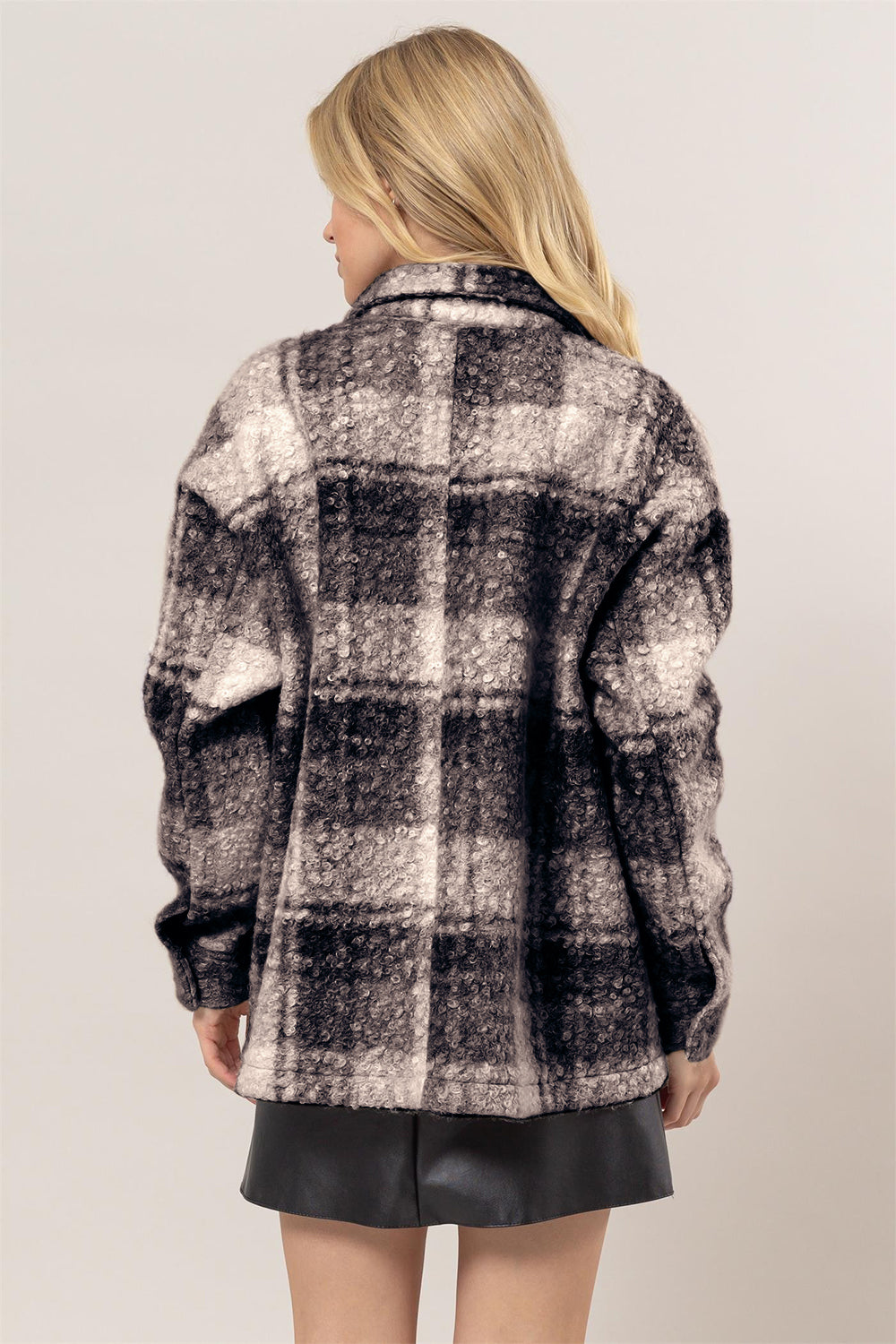 HYFVE Plaid Button Up Boucle Jacket-TOPS / DRESSES-[Adult]-[Female]-2022 Online Blue Zone Planet