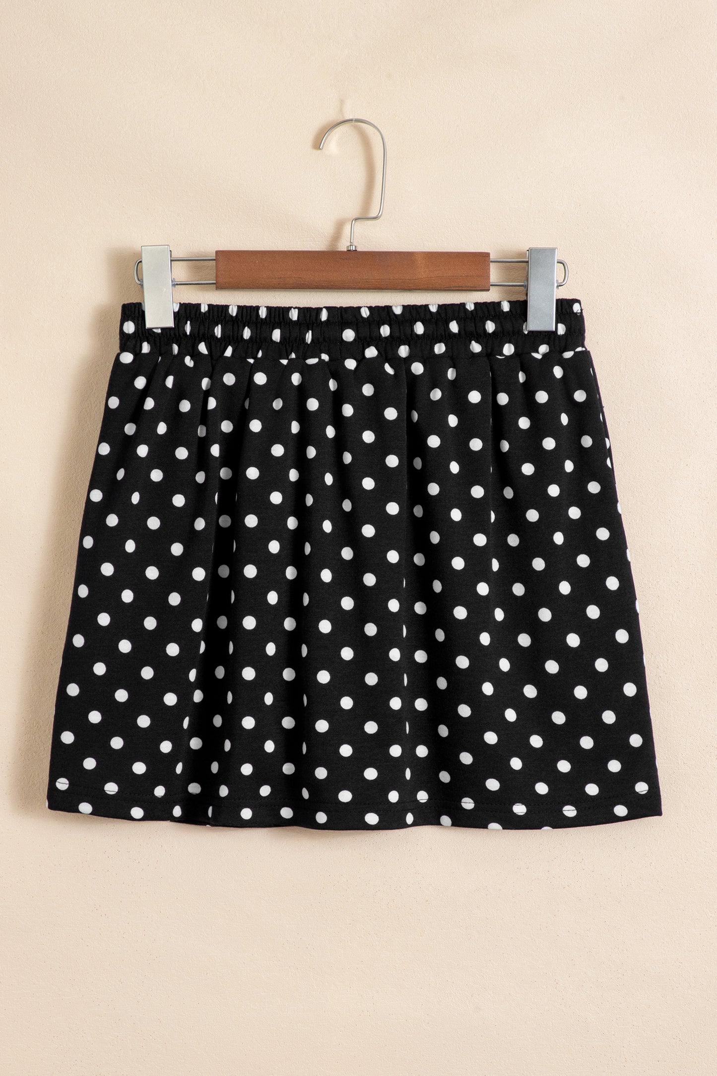 Fiery Red Polka Dot Drawstring Casual Mini Skort-Bottoms/Skirts & Petticoat-[Adult]-[Female]-2022 Online Blue Zone Planet