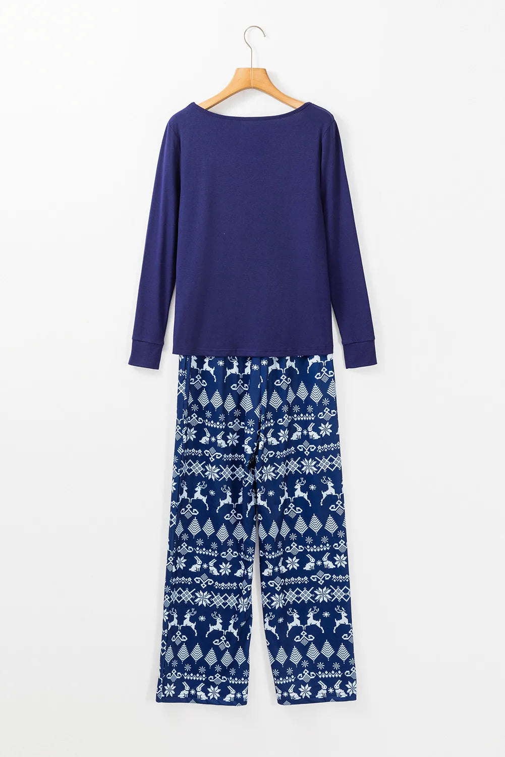 Round Neck Long Sleeve Top and Printed Pants Lounge Set-TOPS / DRESSES-[Adult]-[Female]-2022 Online Blue Zone Planet