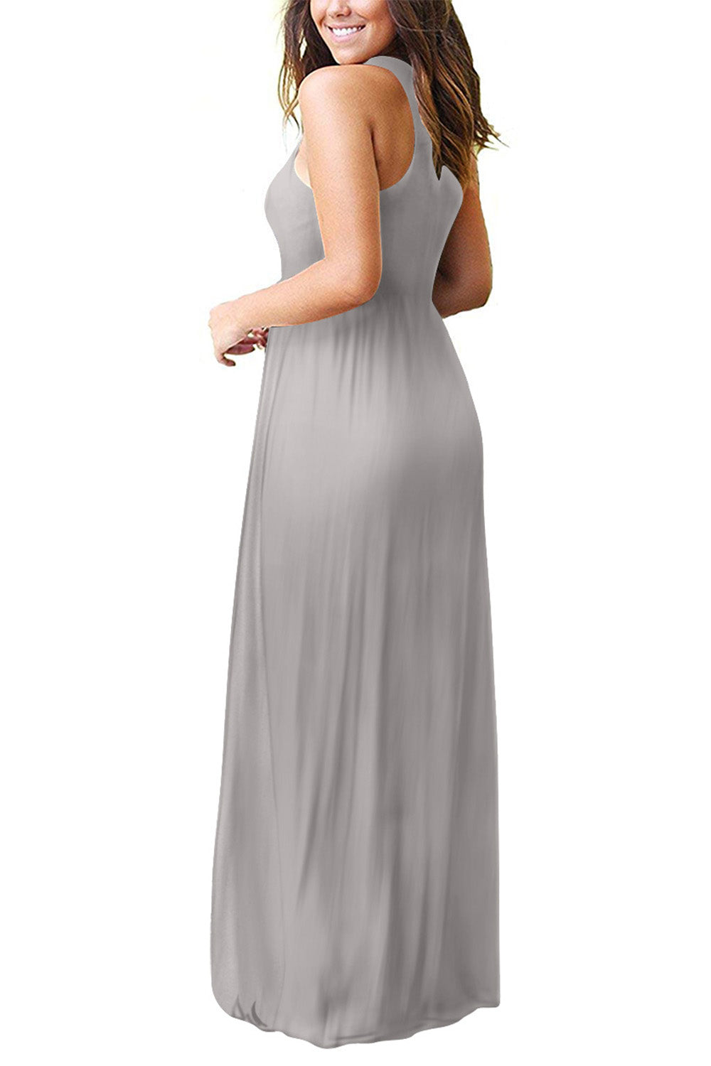 Blue Zone Planet | Full Size Grecian Neck Dress with Pockets-TOPS / DRESSES-[Adult]-[Female]-2022 Online Blue Zone Planet