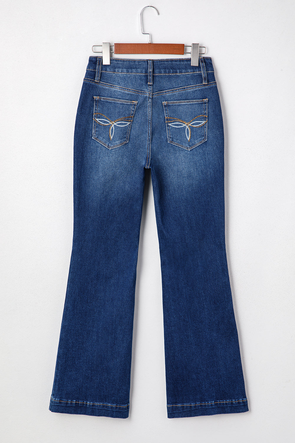 Sail Blue Western Stitch Patched Pocket Bootcut Jeans-Bottoms/Jeans-[Adult]-[Female]-2022 Online Blue Zone Planet