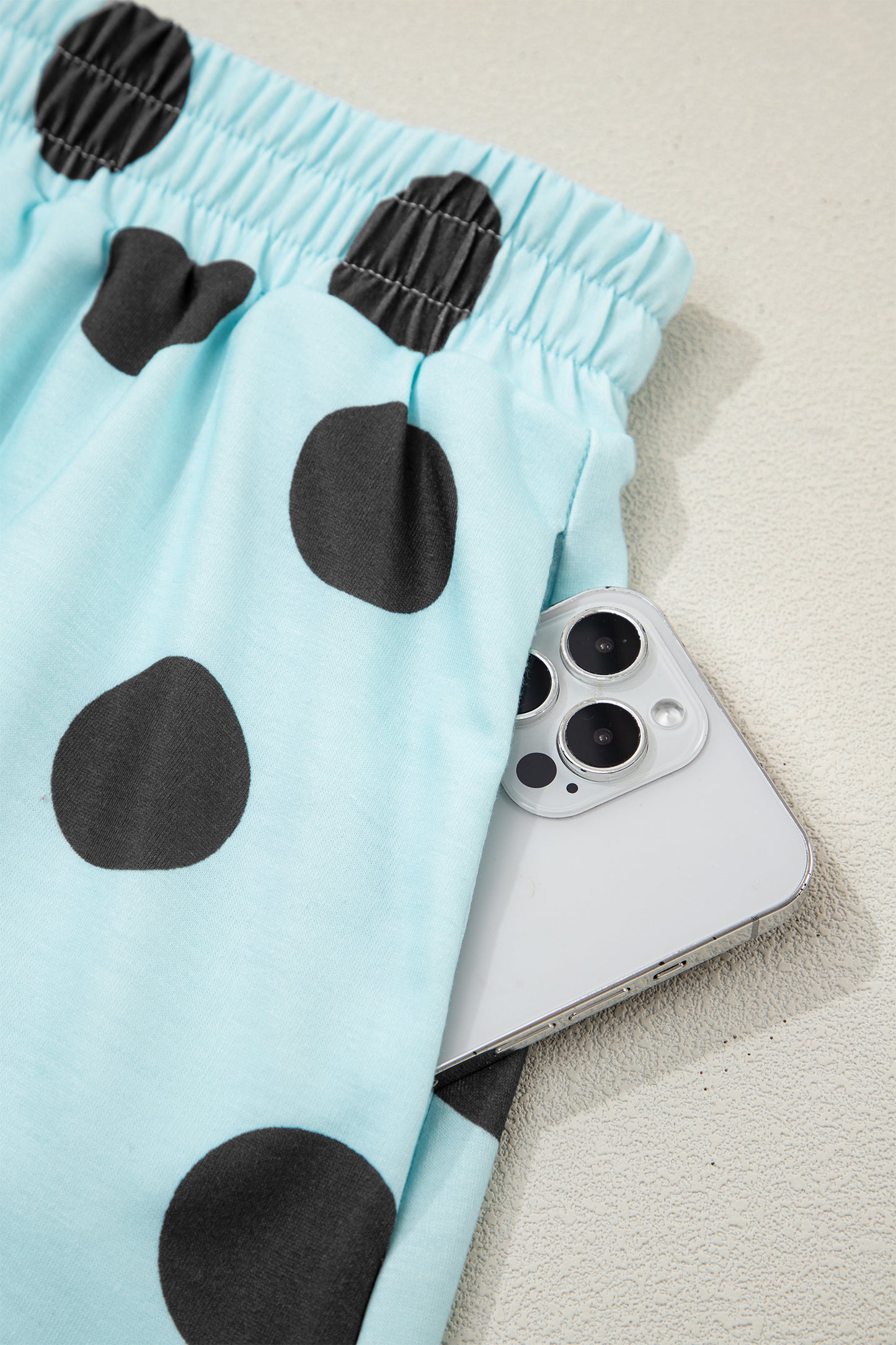 White Polka Dot Short Sleeve Top Casual Skort 2pcs Outfit-Two Piece Sets/Two Piece Dresses-[Adult]-[Female]-2022 Online Blue Zone Planet