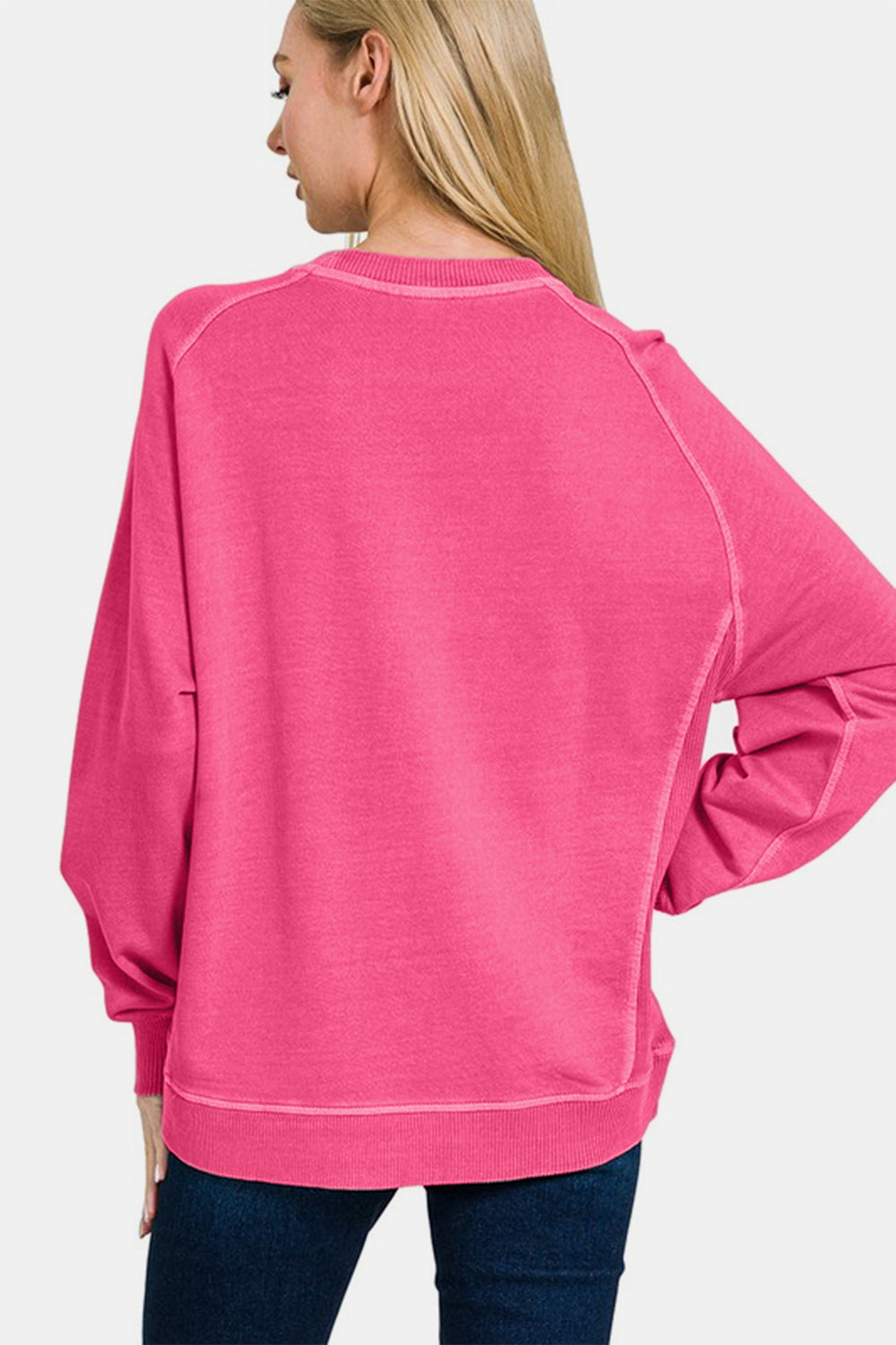 Zenana Full Size Pigment Dyed French Terry Sweatshirt-TOPS / DRESSES-[Adult]-[Female]-2022 Online Blue Zone Planet