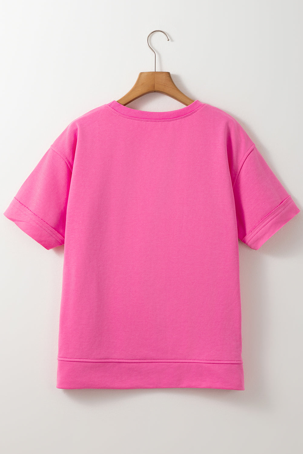 Sachet Pink 60s Flower Applique Slits T-Shirt-T Shirts-[Adult]-[Female]-2022 Online Blue Zone Planet