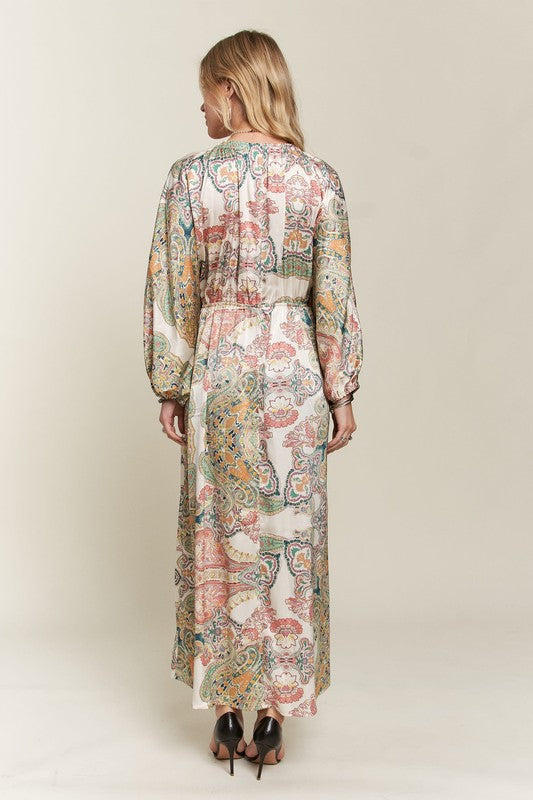 ADORA Printed V-Neck Batwing Sleeve Dress-TOPS / DRESSES-[Adult]-[Female]-2022 Online Blue Zone Planet