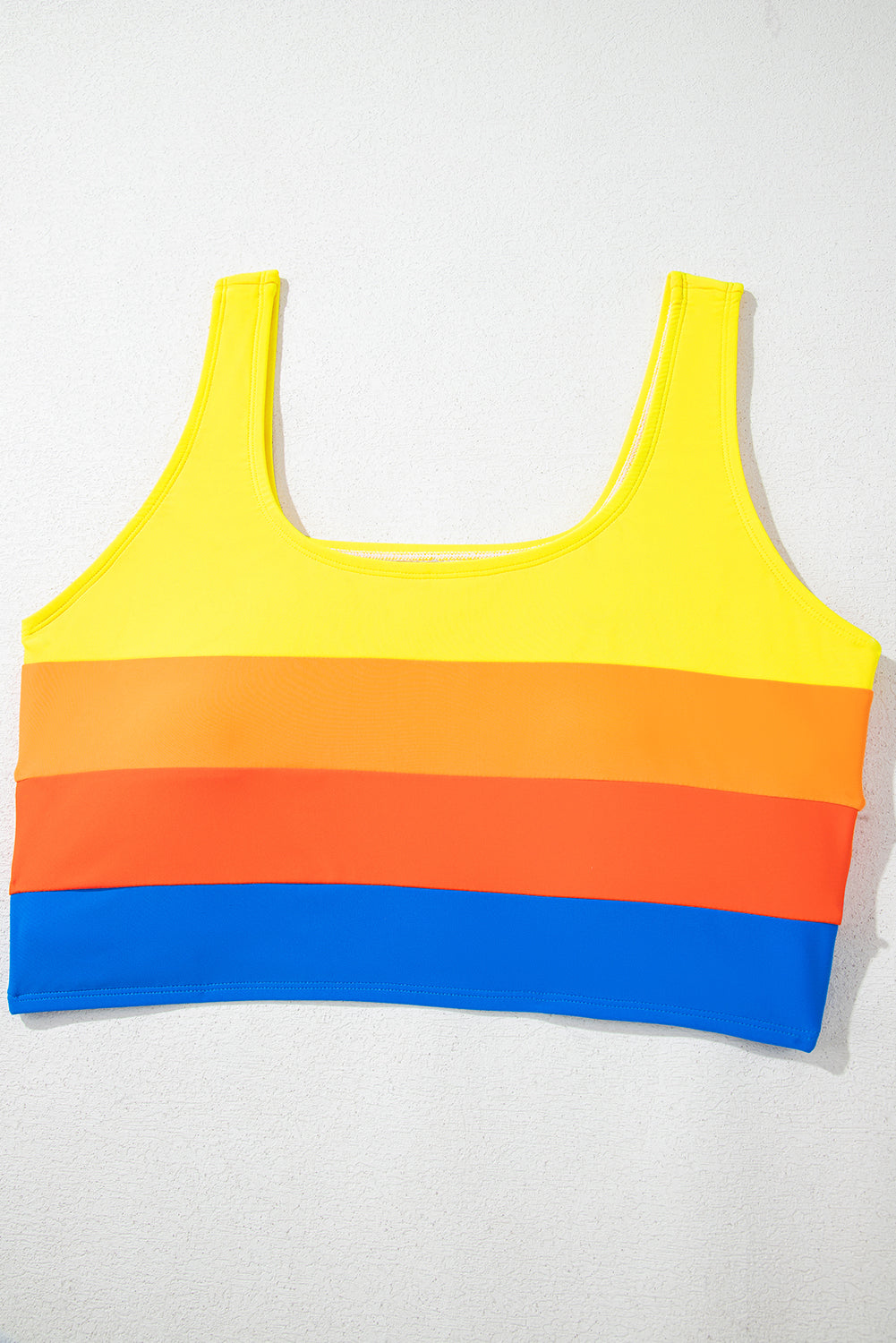 Blue Colorblock Square Neck Top Pleated High Waisted Bikini-Swimwear/High Waisted Swimsuit-[Adult]-[Female]-2022 Online Blue Zone Planet
