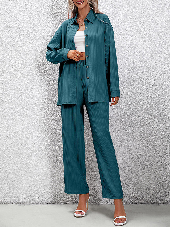 Long Sleeve Shirt and Pants Set-TOPS / DRESSES-[Adult]-[Female]-2022 Online Blue Zone Planet