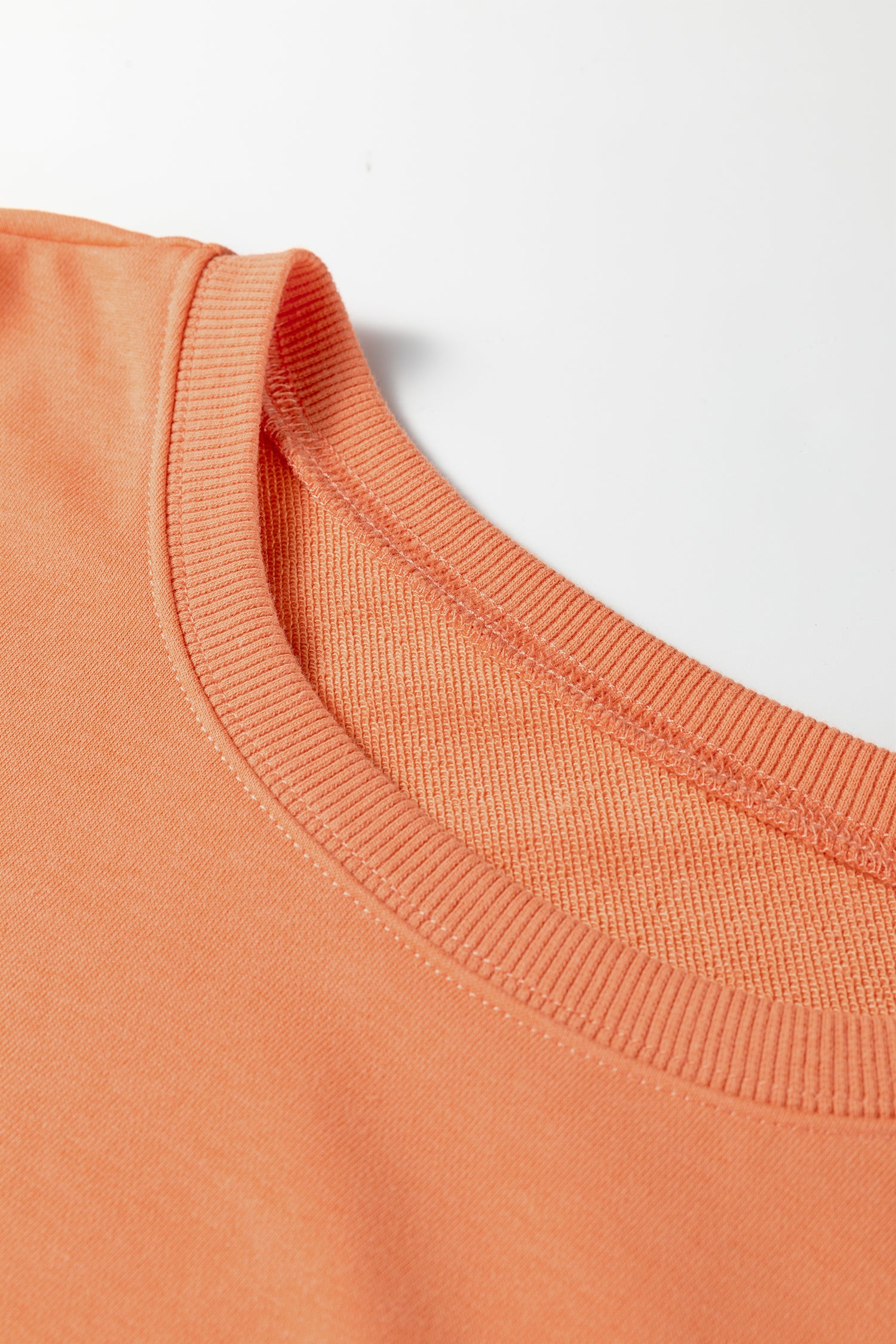 Grapefruit Orange Floral Bow Patched Exposed Seam Patchwork Slit Baggy Sweatshirt-Tops/Sweatshirts & Hoodies-[Adult]-[Female]-2022 Online Blue Zone Planet