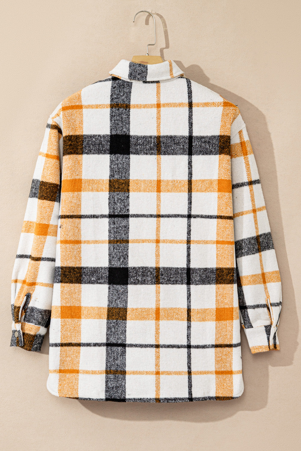 Blue Zone Planet | Plaid Snap Down Collared Neck Shacket-TOPS / DRESSES-[Adult]-[Female]-2022 Online Blue Zone Planet