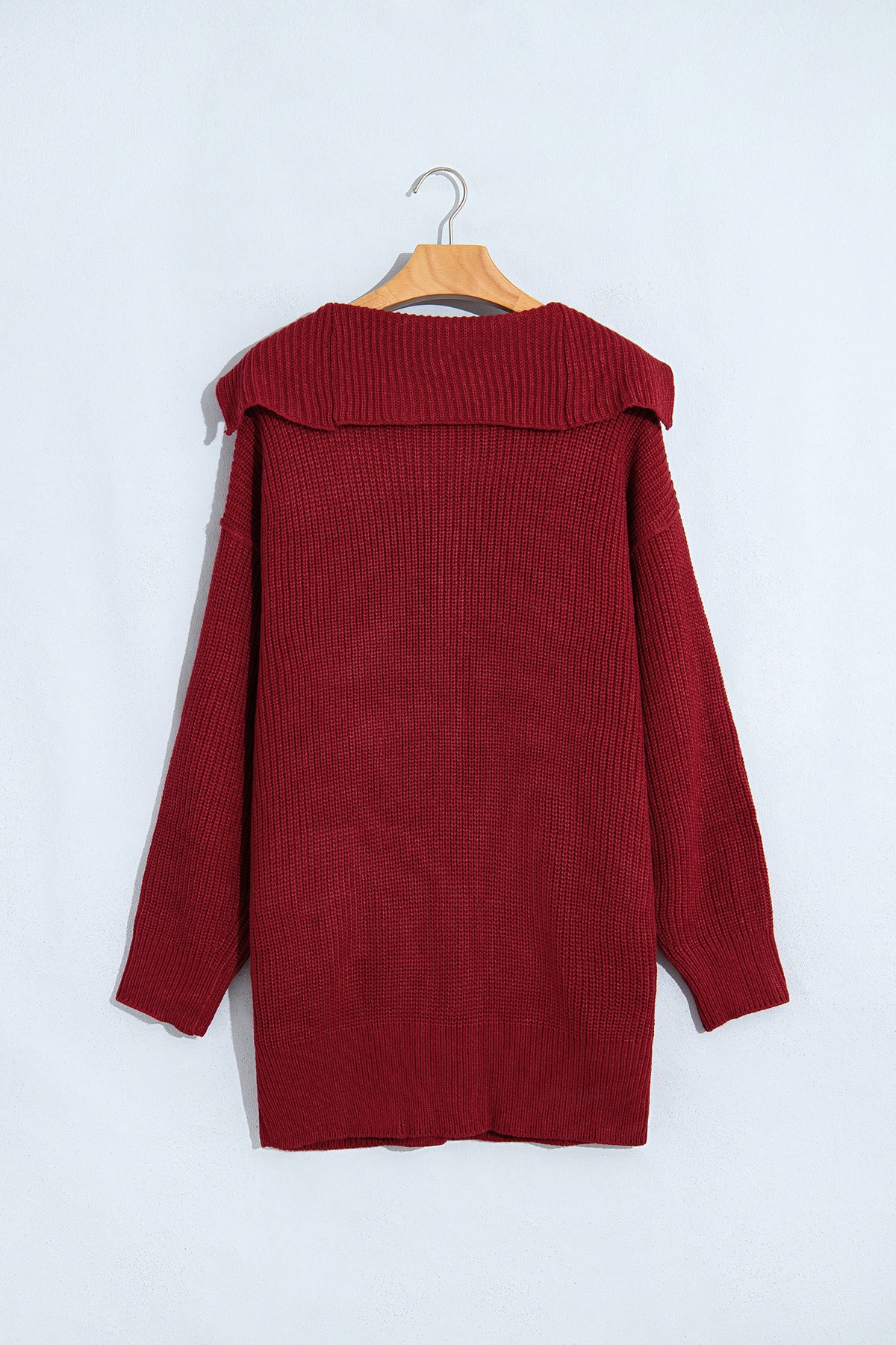 Red Dahlia Solid Color Knit Oversized Button Front Sweater Cardigan-Sweaters & Cardigans/Cardigans-[Adult]-[Female]-2022 Online Blue Zone Planet