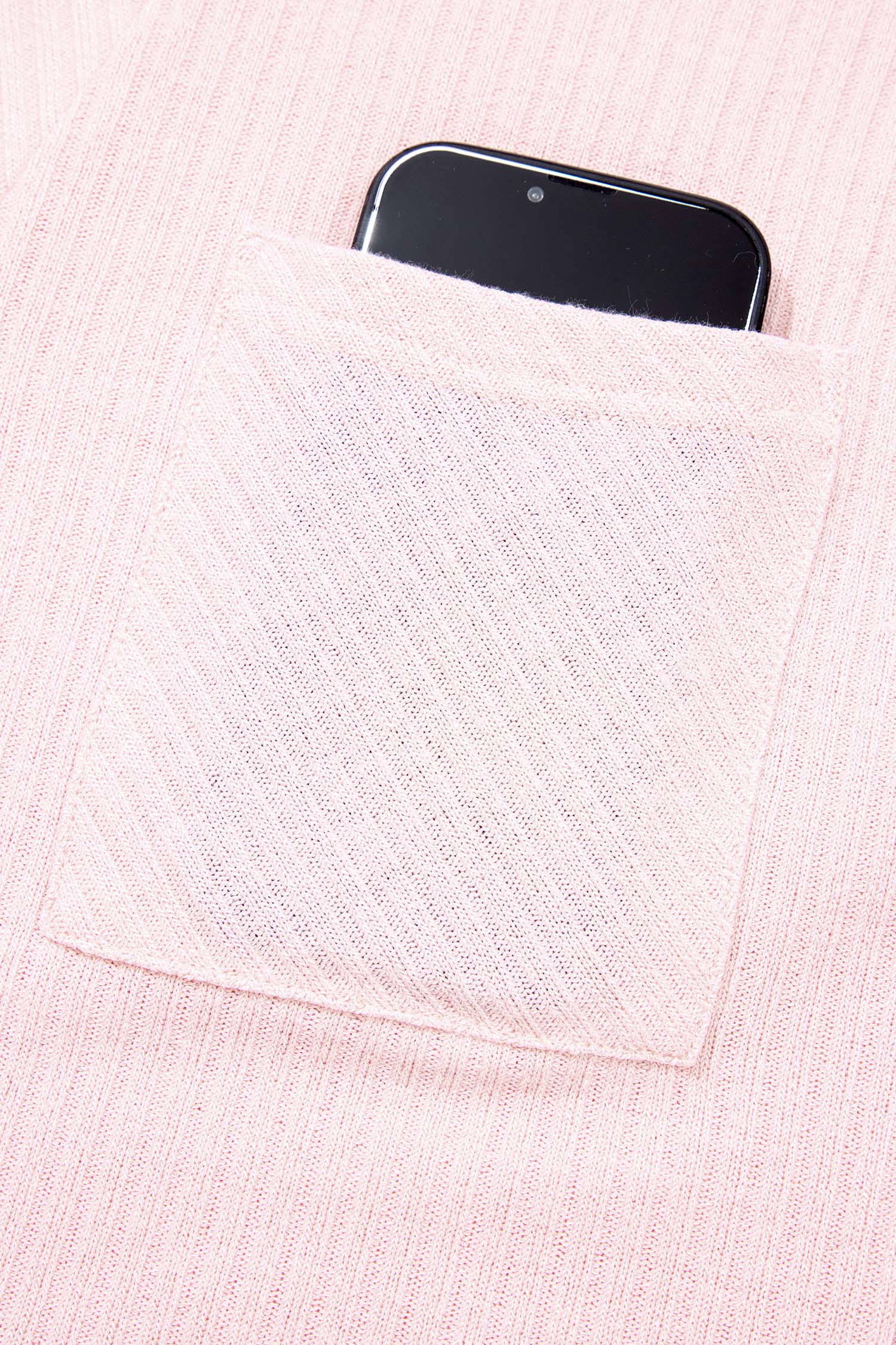 Light Pink Collared V Neck Ribbed Tee-Tops/Tops & Tees-[Adult]-[Female]-2022 Online Blue Zone Planet