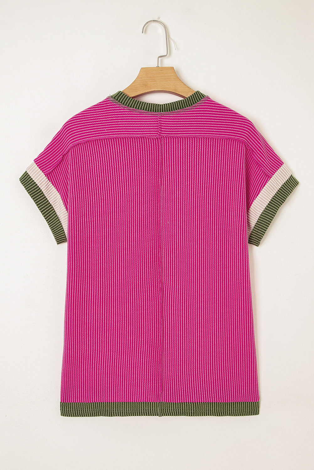 Sky Blue Textured Colorblock Round Neck T Shirt-T Shirts-[Adult]-[Female]-2022 Online Blue Zone Planet