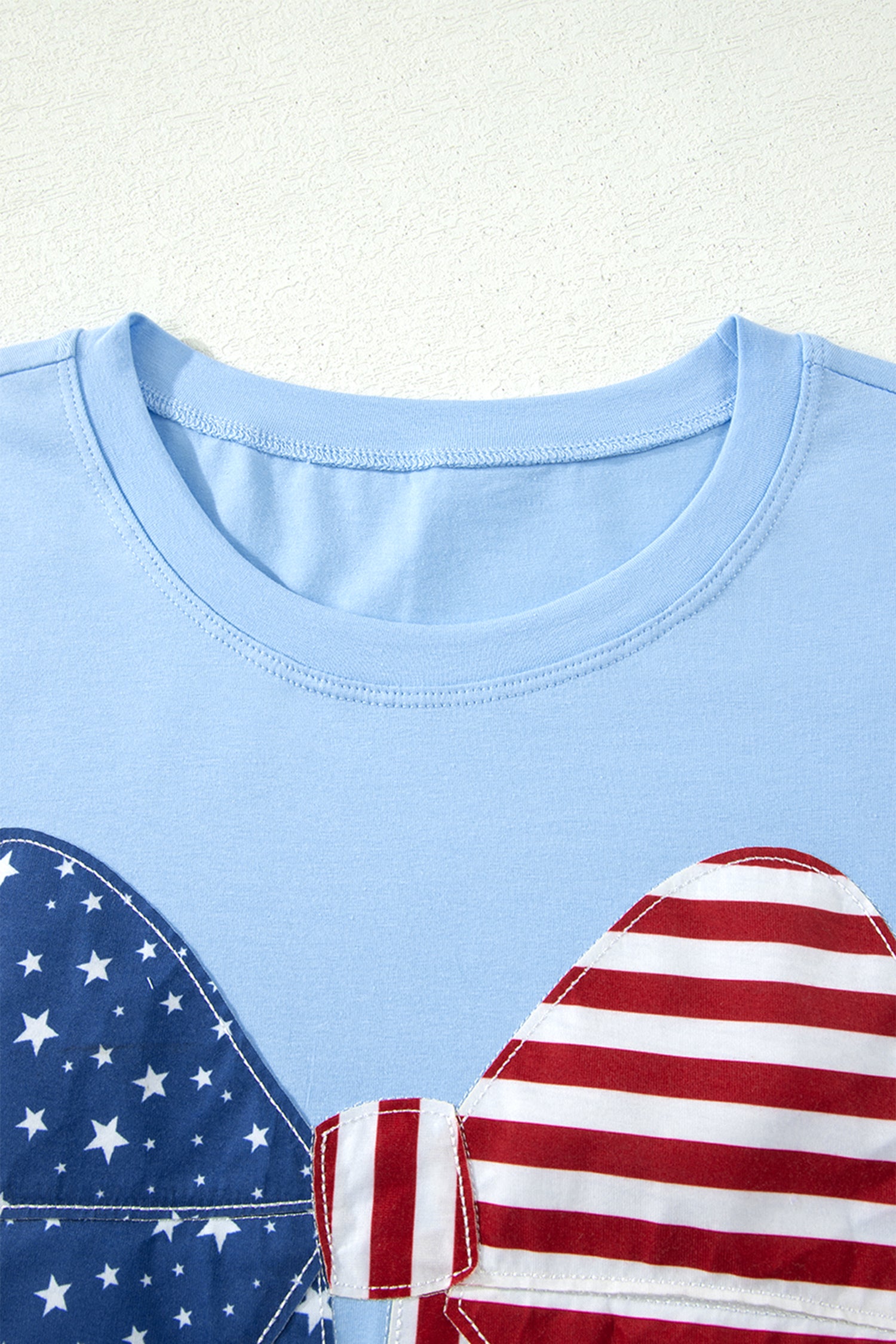 Beau Blue Patriotic Big Bow Stitched T Shift Mini Dress-TOPS / DRESSES-[Adult]-[Female]-2022 Online Blue Zone Planet