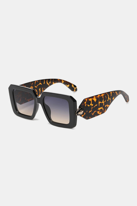 Polycarbonate Frame Square Sunglasses-TOPS / DRESSES-[Adult]-[Female]-Brown-One Size-2022 Online Blue Zone Planet