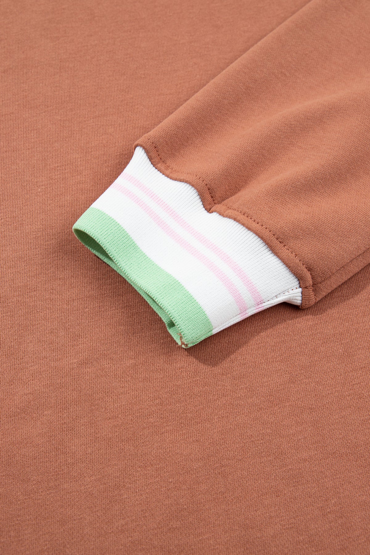 Bright Green Contrast Striped Trim Baggy Pullover Sweatshirt-Tops/Sweatshirts & Hoodies-[Adult]-[Female]-2022 Online Blue Zone Planet