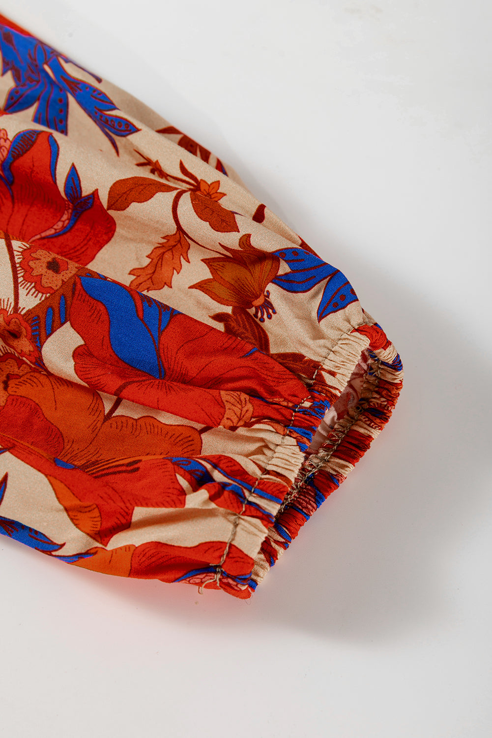 Multicolour Floral Print Square Neck Backless Loose Fit Blouse-Tops/Blouses & Shirts-[Adult]-[Female]-2022 Online Blue Zone Planet