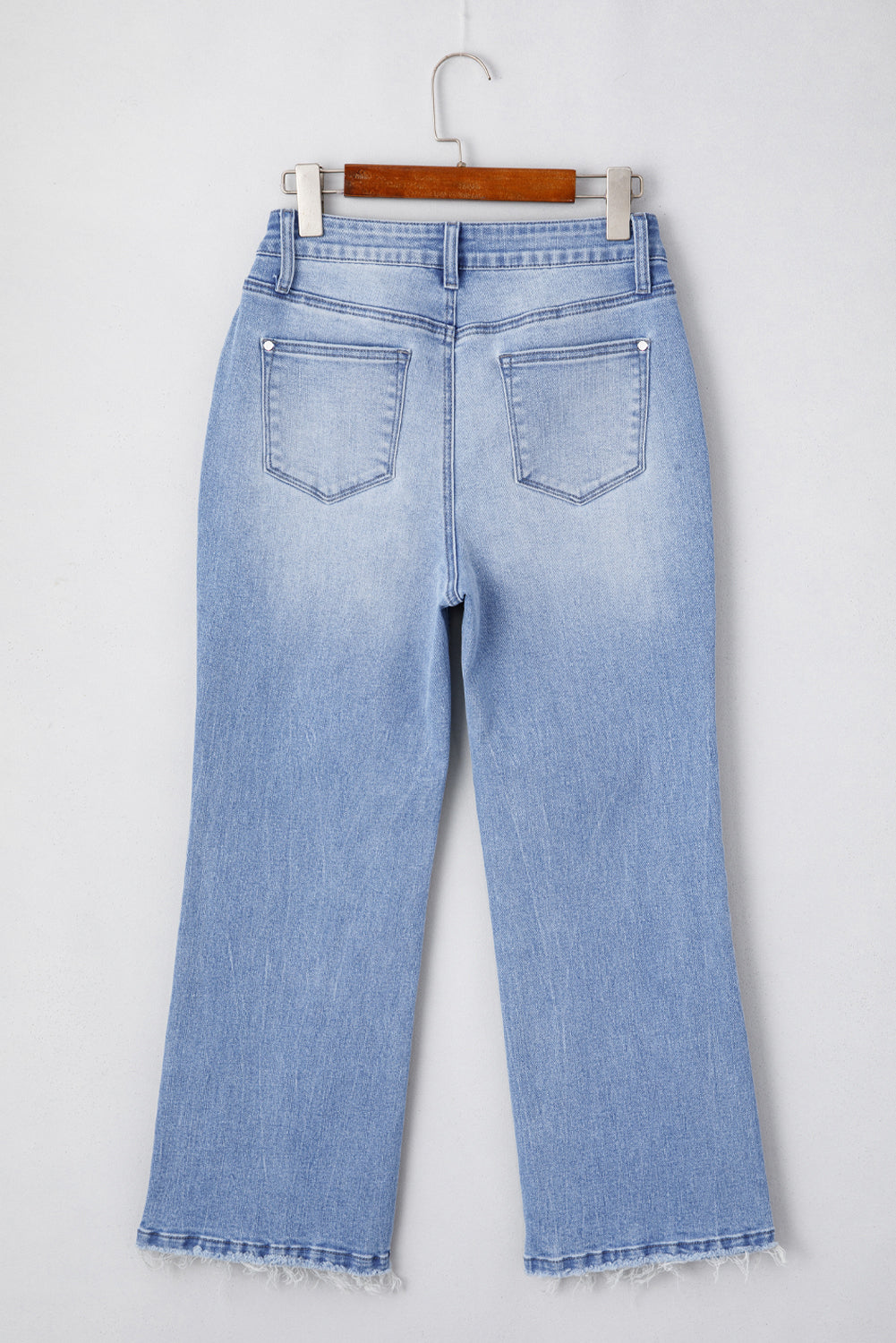 Blue Zone Planet | Beau Blue Mineral Wash Raw Hem High Waist Flared Jeans-Bottoms/Jeans-[Adult]-[Female]-2022 Online Blue Zone Planet