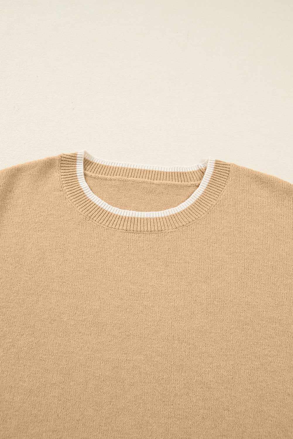 Tan Plus Size Leopard Bow Decor Split Cuffs Loose Sweater-Plus Size/Plus Size Sweaters & Cardigans-[Adult]-[Female]-2022 Online Blue Zone Planet