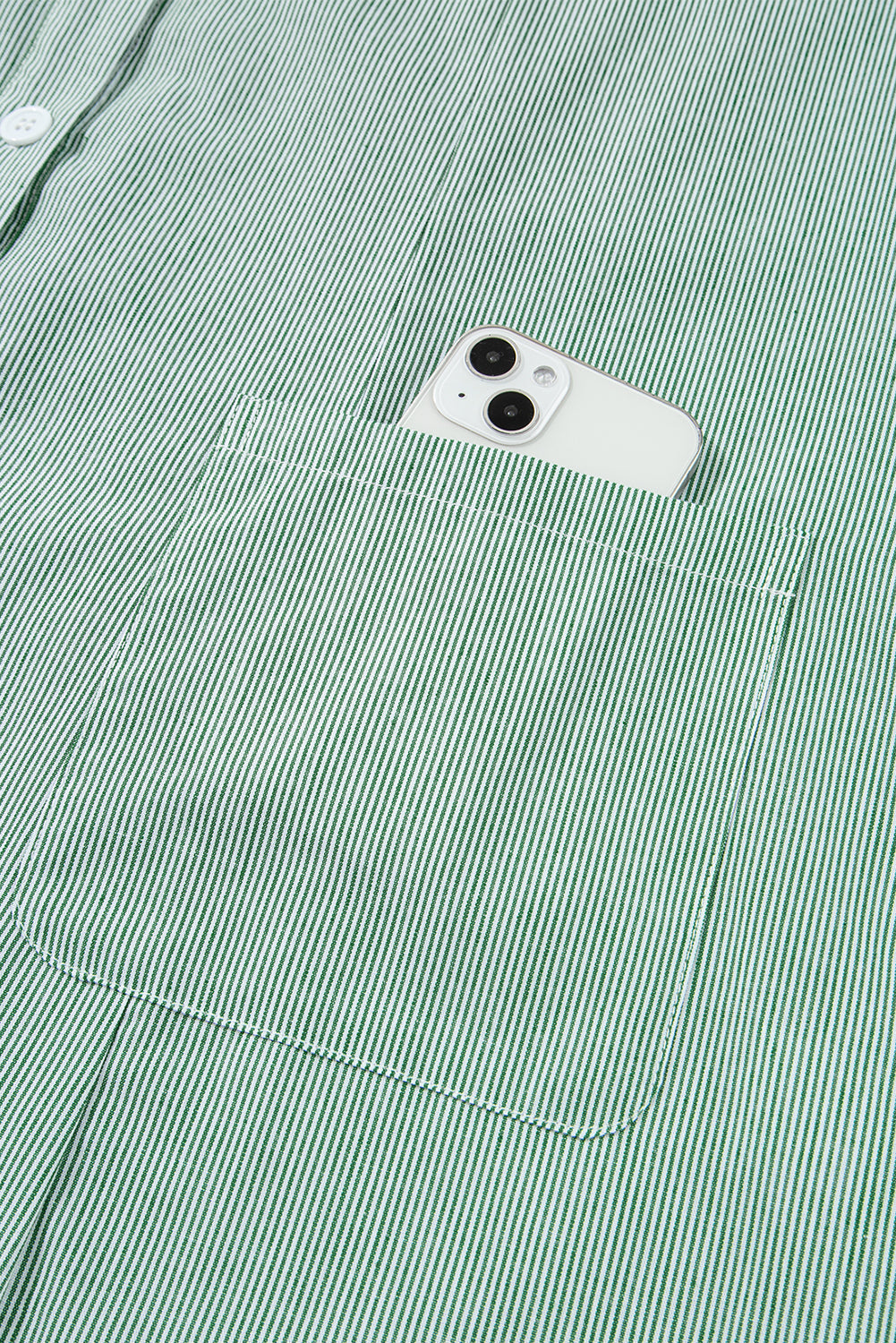 Green Stripe Frilled Sleeveless Collar Front Pocket Button Up Mini Dress-TOPS / DRESSES-[Adult]-[Female]-2022 Online Blue Zone Planet