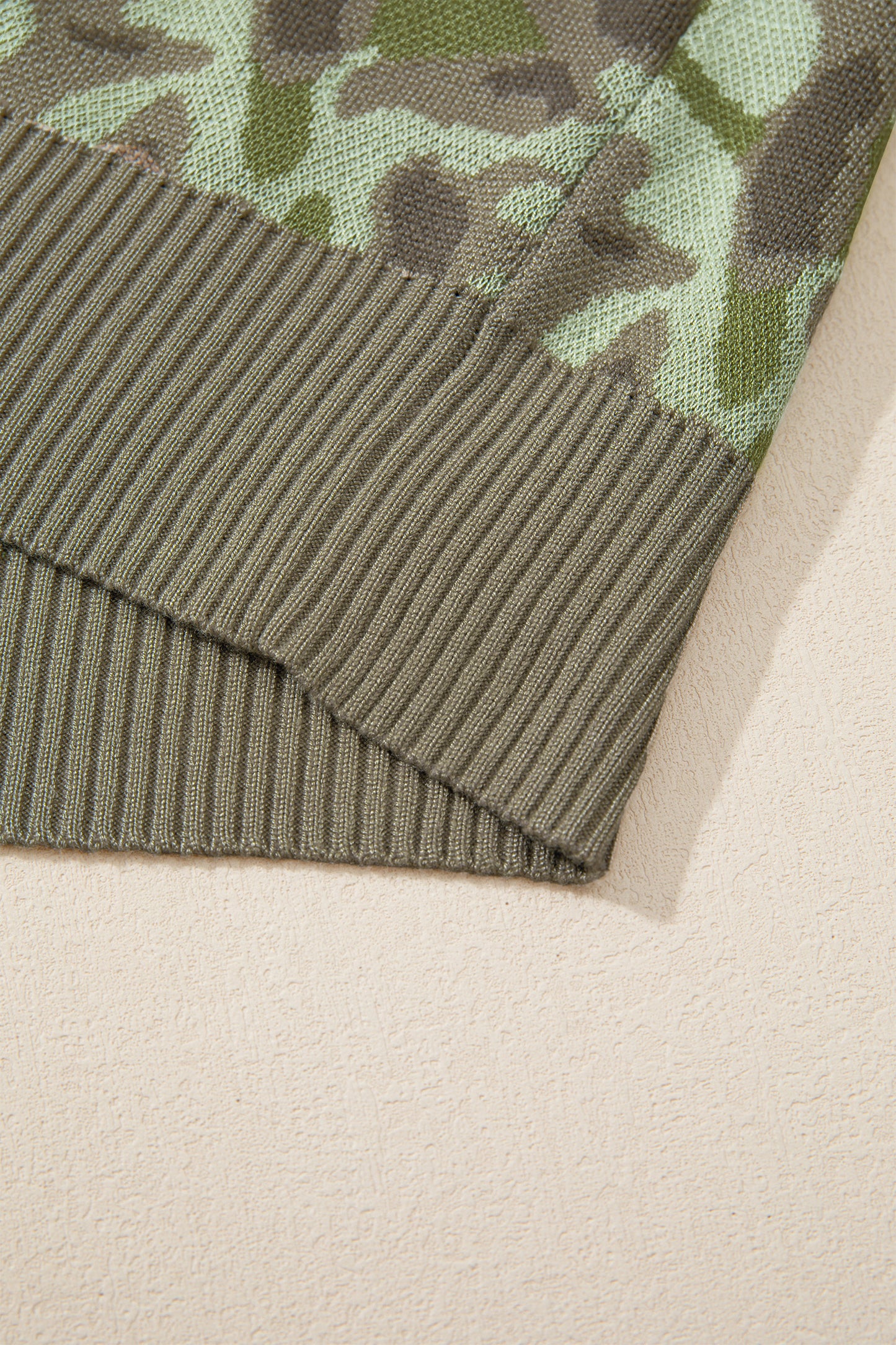 Green Camo Print Button Front Loose Sweater Vest-TOPS / DRESSES-[Adult]-[Female]-2022 Online Blue Zone Planet