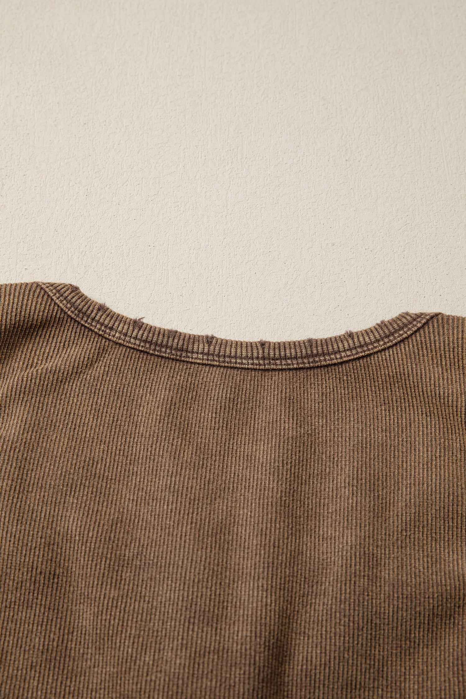 Coffee Vintage Distressed Ribbed Mineral Wash Tank Top-Tops/Tank Tops-[Adult]-[Female]-2022 Online Blue Zone Planet