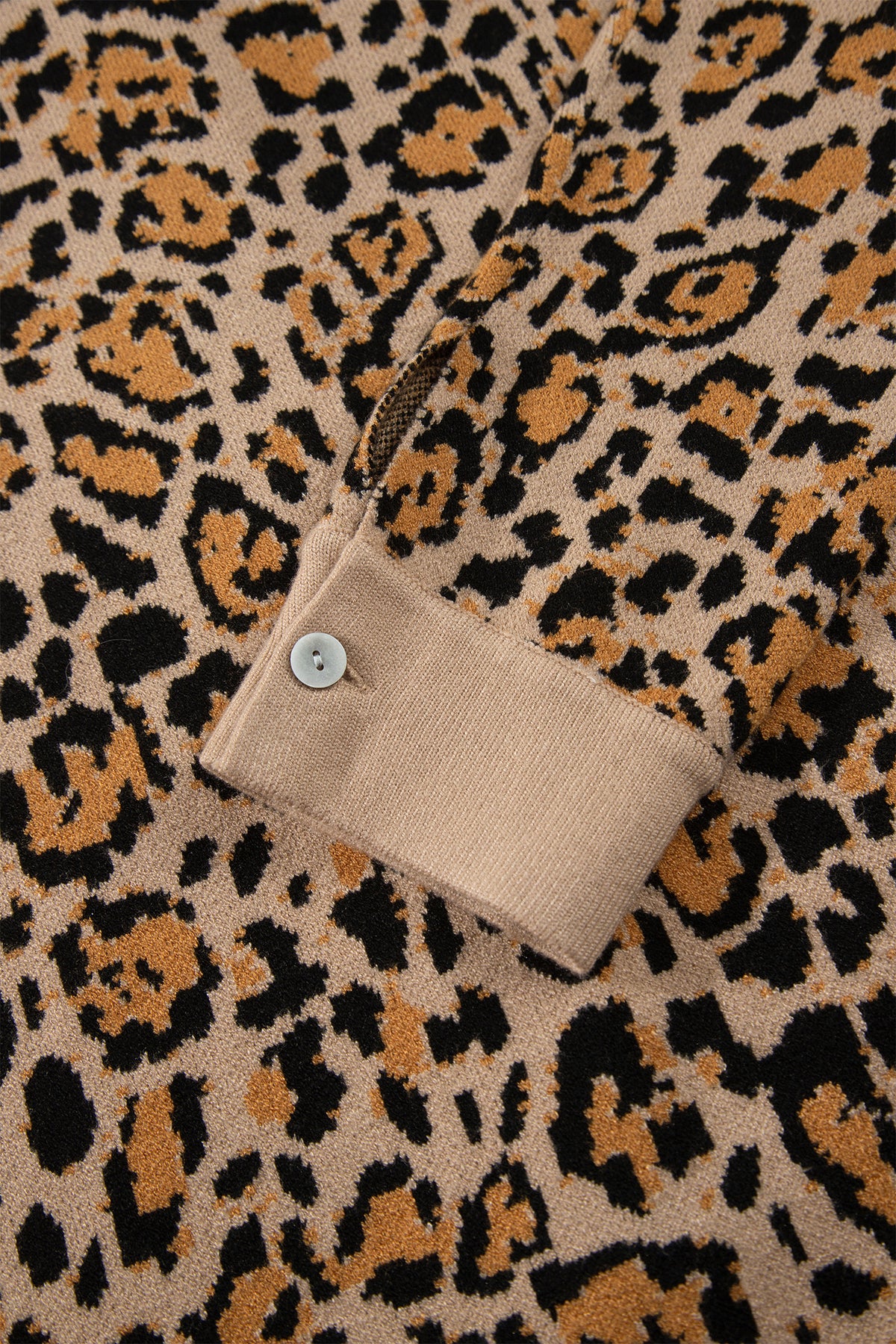 Brown Leopard Print Button-Up Cardigan Long Sleeve Cardigans-Sweaters & Cardigans/Cardigans-[Adult]-[Female]-2022 Online Blue Zone Planet