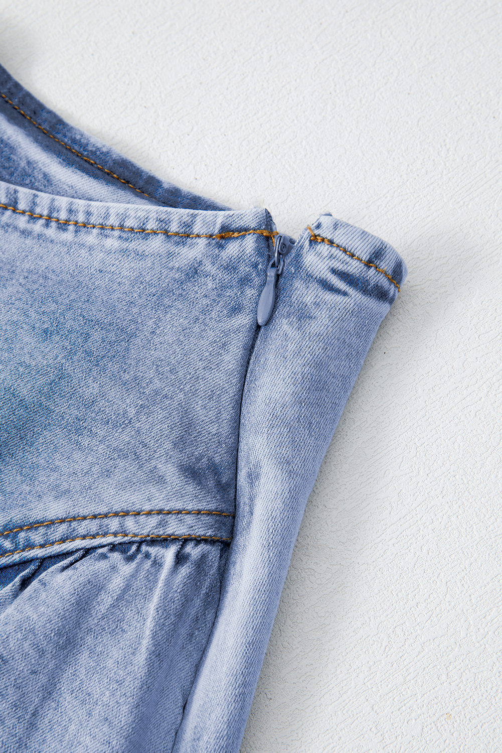 Beau Blue Asymmetric Ruffle Overlay Denim Mini Skirt-Bottoms/Skirts & Petticoat-[Adult]-[Female]-2022 Online Blue Zone Planet