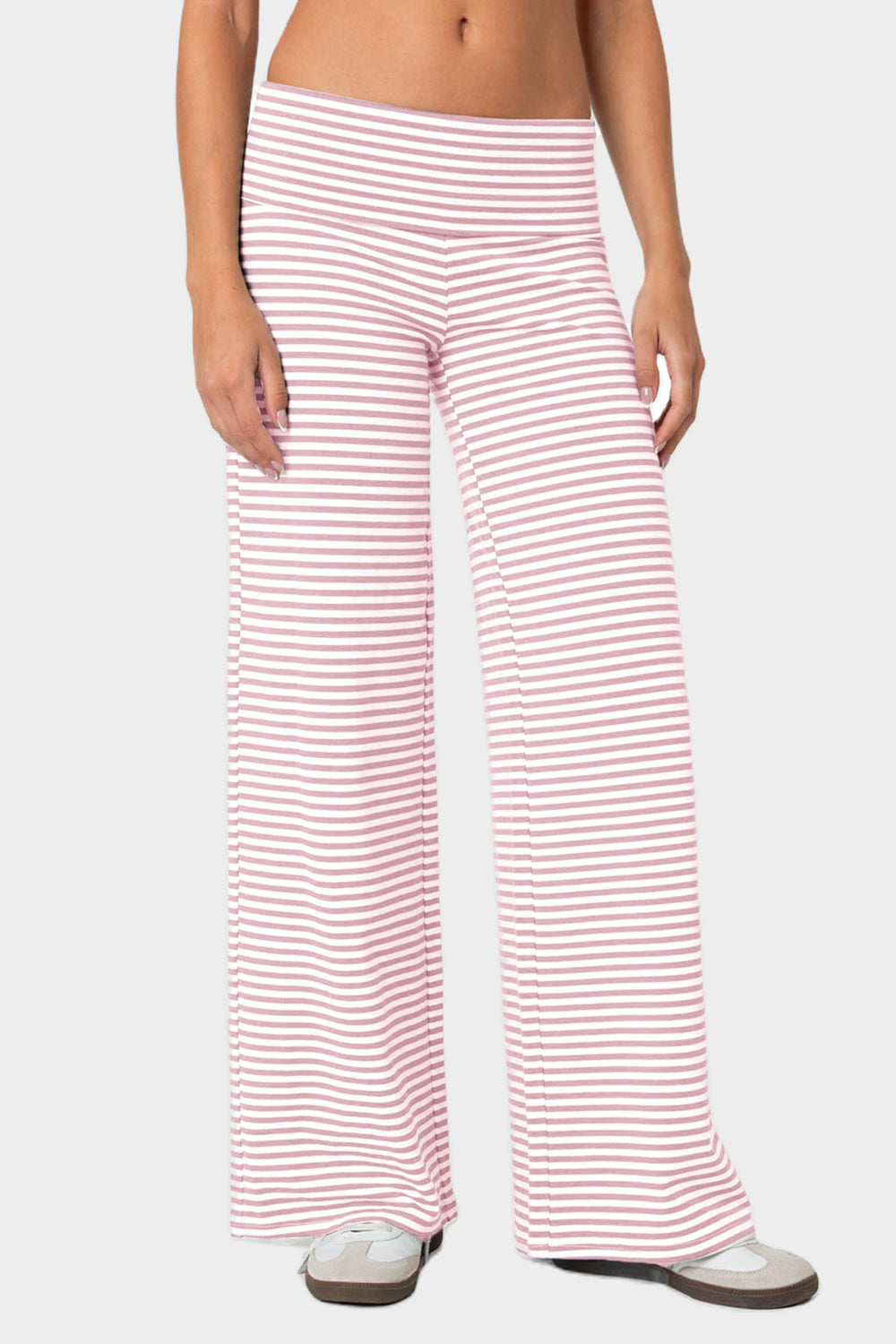 Striped Wide Leg Pants-BOTTOMS-[Adult]-[Female]-Blush Pink-S-2022 Online Blue Zone Planet